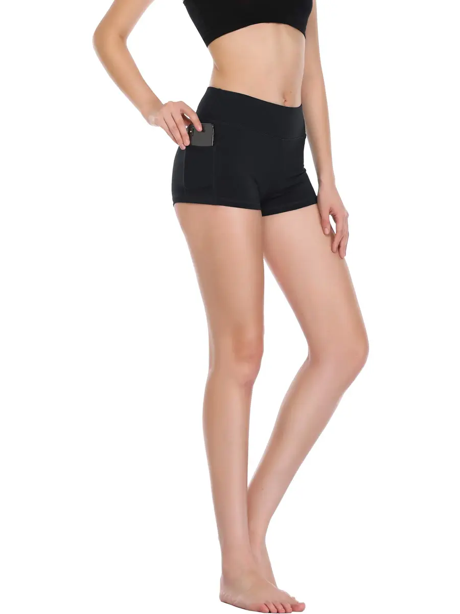 CADMUS Women's High Waist Workout Shorts with Pocket, 3 Pack, XX-Large | Breathable, Moisture-Wicking Active Shorts - view 2