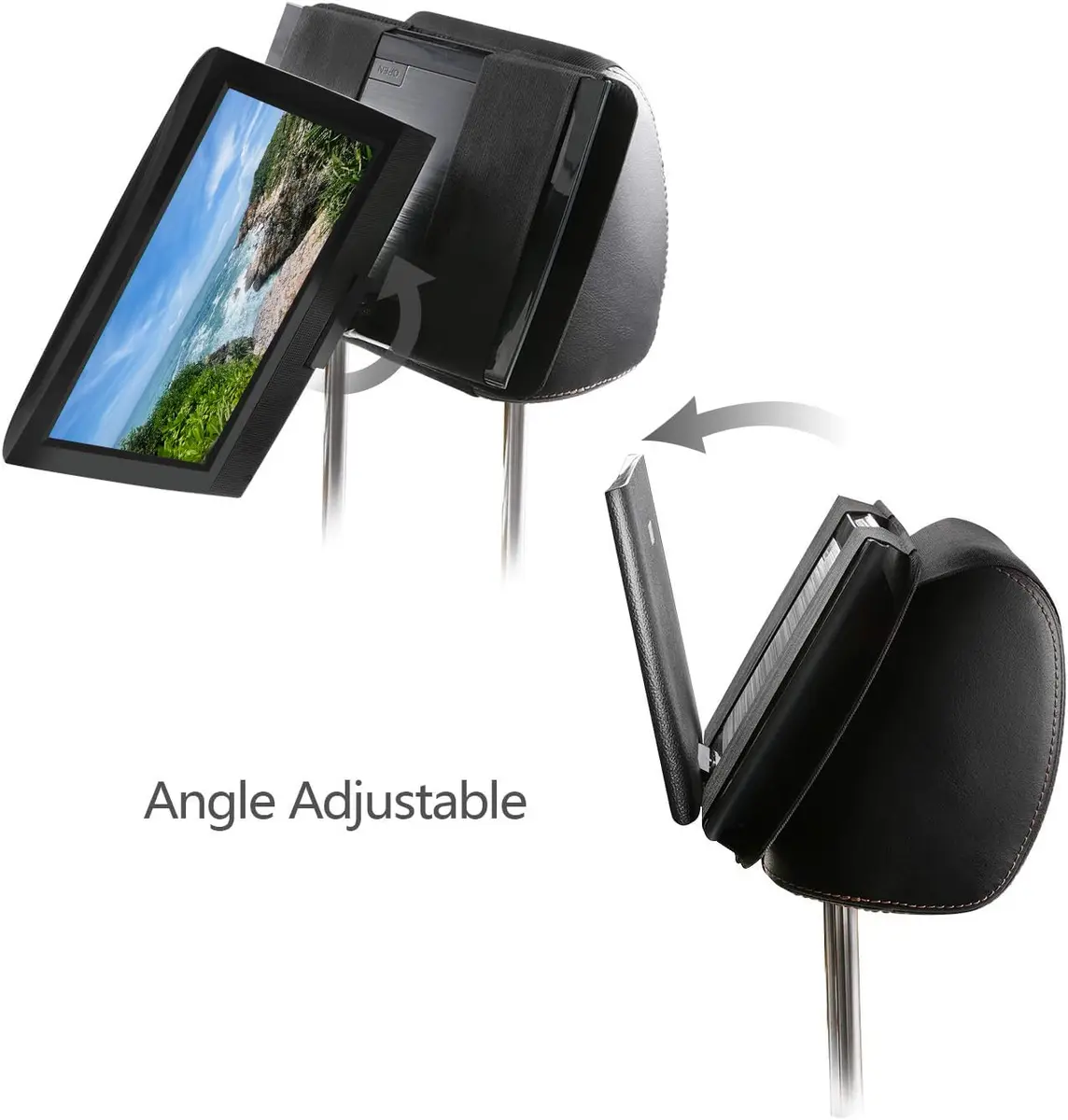 Qenker Portable Video Disc Player Headrest Mount Holder 7-12 inch | Swivel & Flip Car Back Seat - view 3