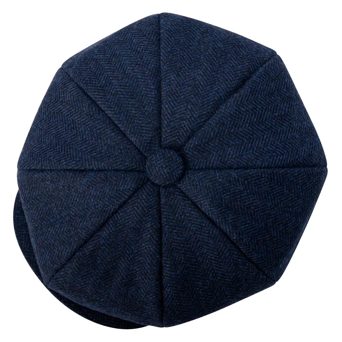 BOTVELA Men's 8 Panel Wool Blend Newsboy Flat Cap Navy 7 3/8 (190g / 0.42lb) | Herringbone Tweed Style for Classic Wear - view 5