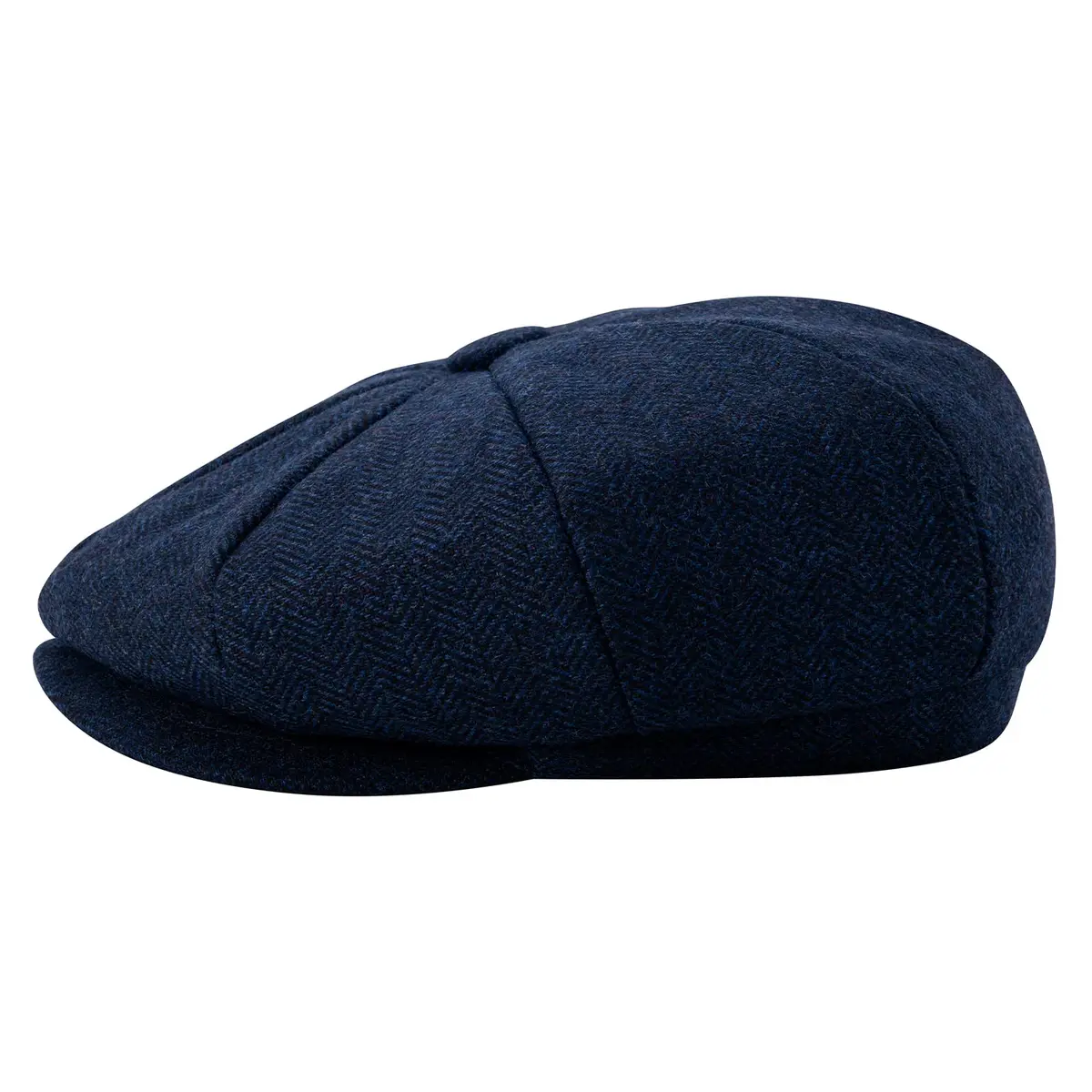 BOTVELA Men's 8 Panel Wool Blend Newsboy Flat Cap Navy 7 3/8 (190g / 0.42lb) | Herringbone Tweed Style for Classic Wear - view 3