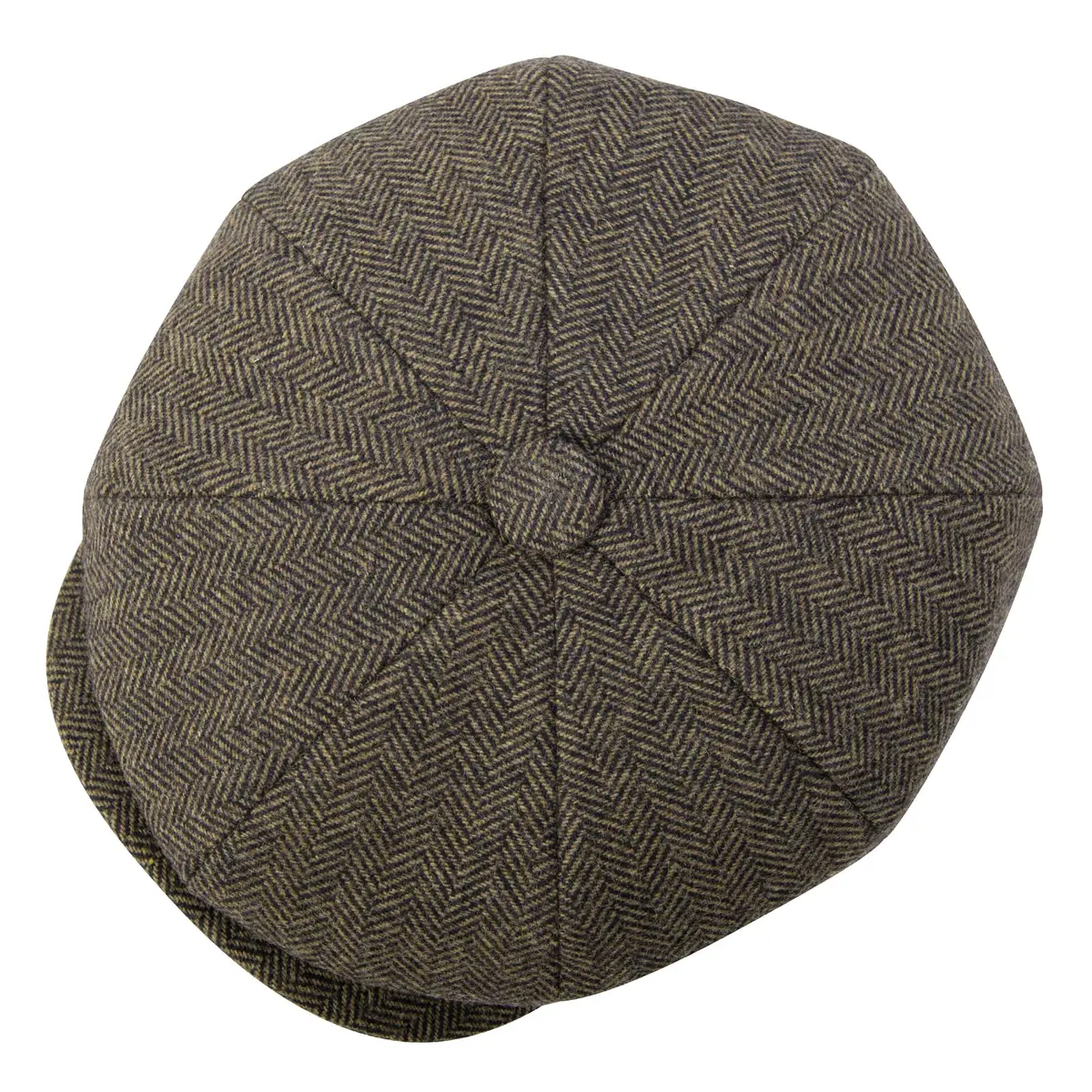 BOTVELA Men's 8 Panel Wool Blend Newsboy Cap Khaki M | Classic Herringbone Pattern for All Seasons - view 5