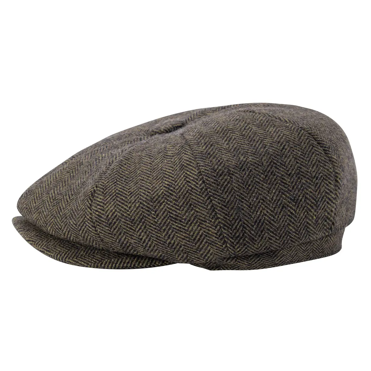 BOTVELA Men's 8 Panel Wool Blend Newsboy Cap Khaki M | Classic Herringbone Pattern for All Seasons - view 3