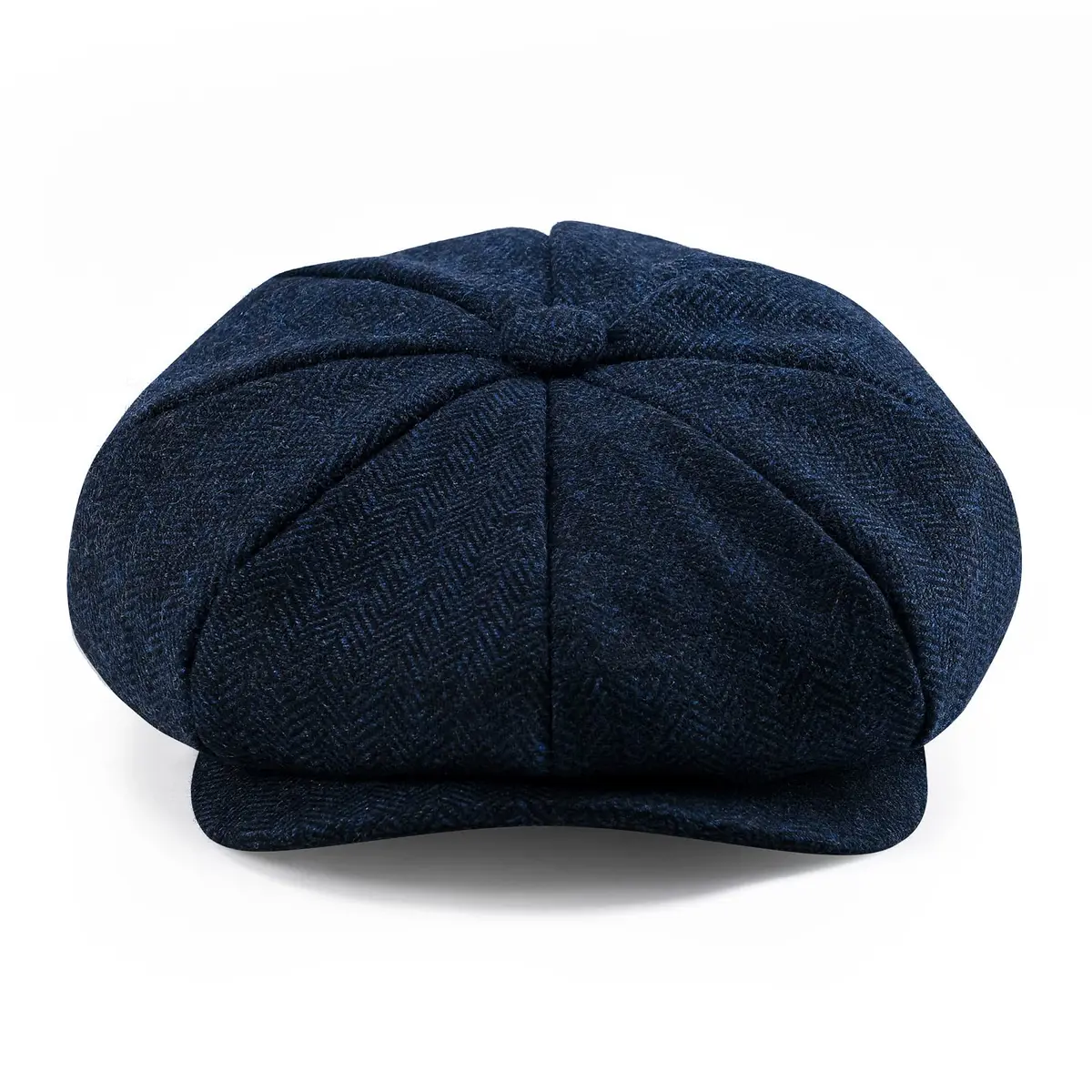 BOTVELA Wool Blend Newsboy Flat Cap (Navy, 7 1/8) | Classic 8 Panel Style for Men - view 2