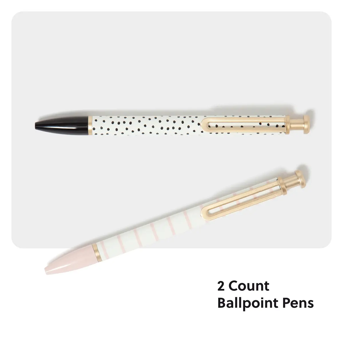 U Brands Monterey Ballpoint Pens Set of 2 | Bold 1 mm Point, Black Ink, Gold Accents, Stylish & Durable - view 2