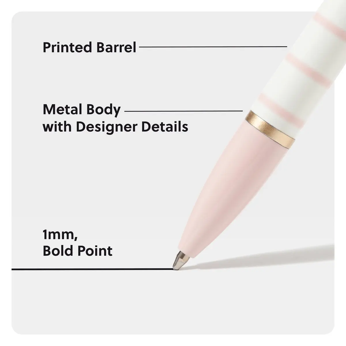 U Brands Monterey Ballpoint Pens Set of 2 | Bold 1 mm Point, Black Ink, Gold Accents, Stylish & Durable - view 3