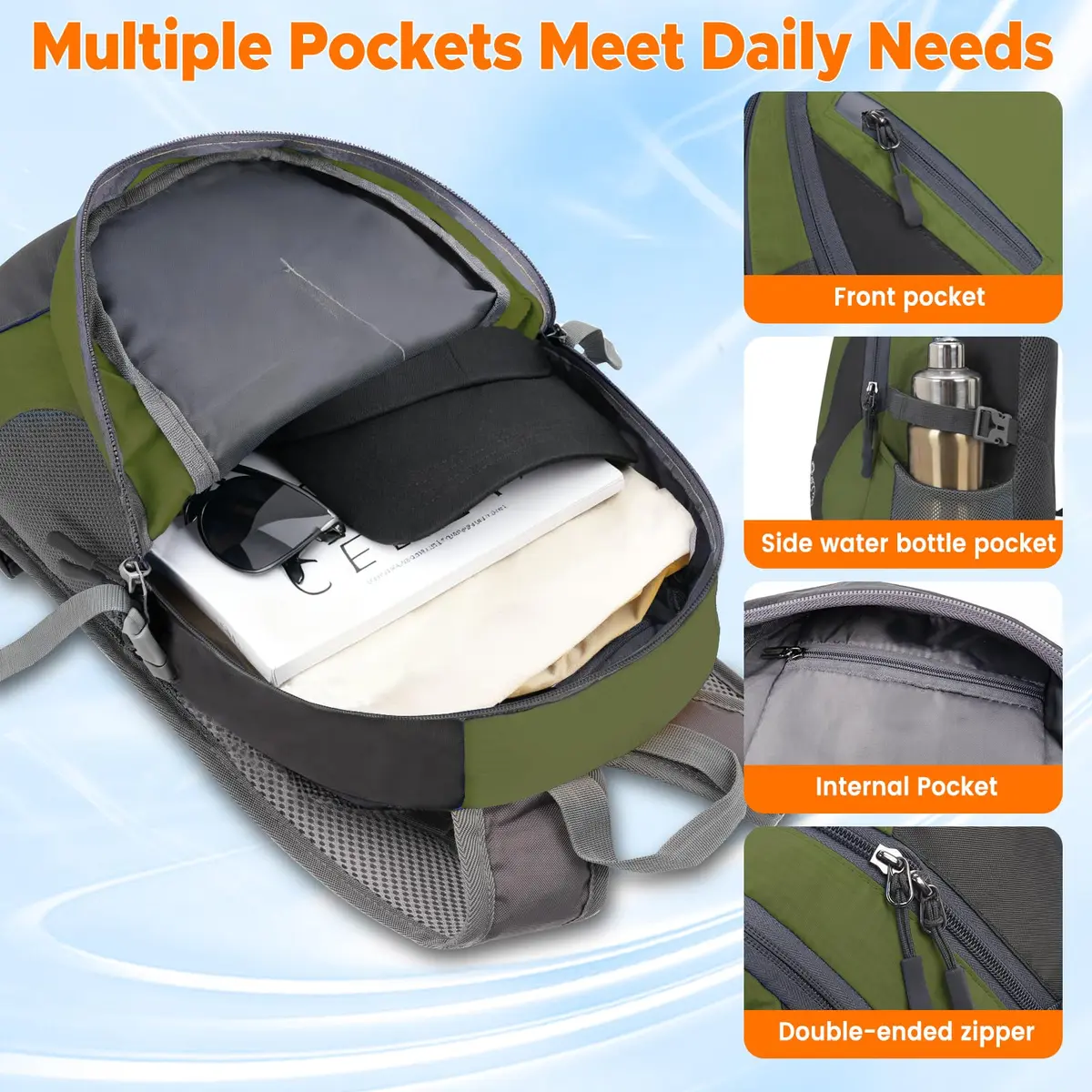 sunhiker Small Hiking Backpack Women Men 20L Lightweight Travel Daypack Waterproof & Breathable - view 2