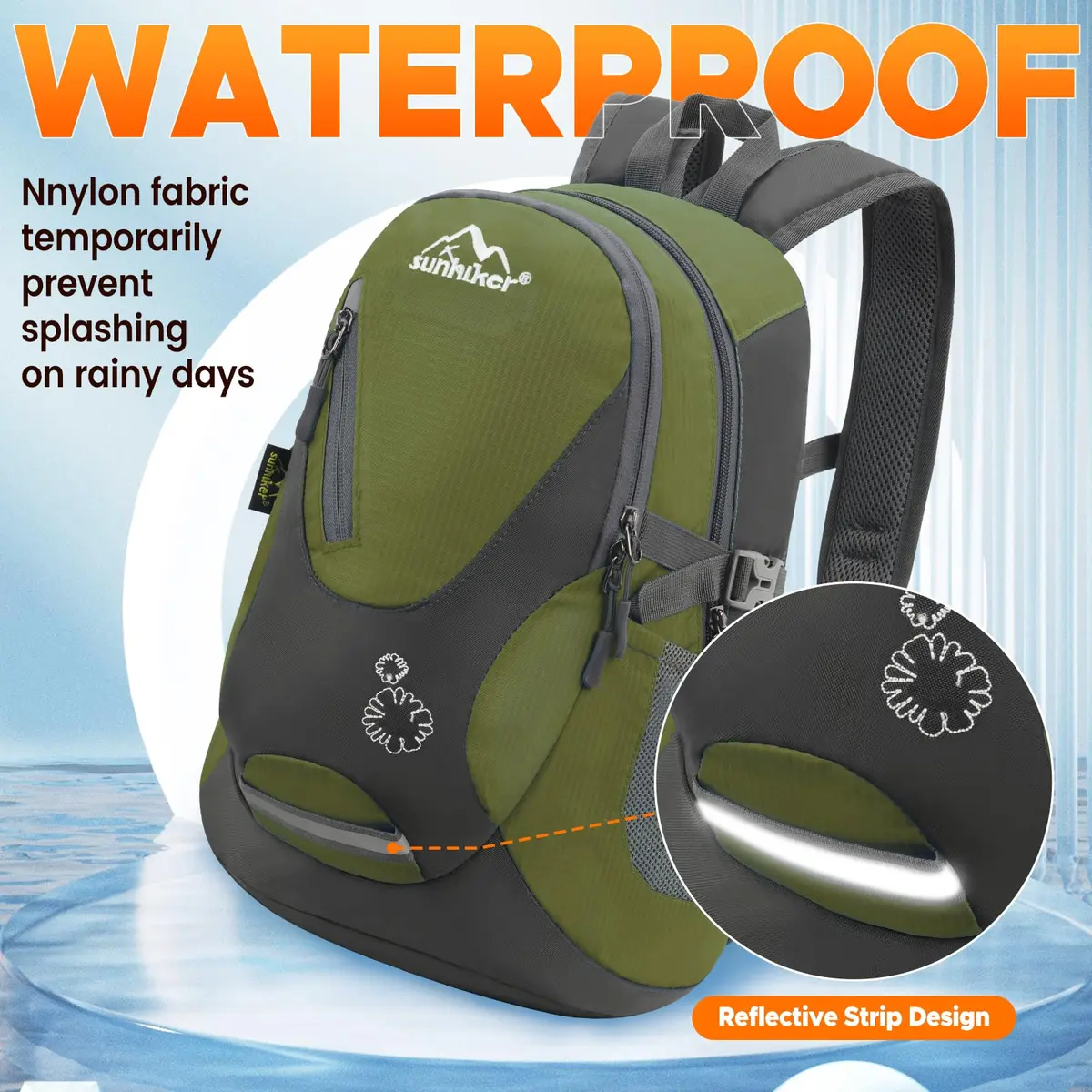 sunhiker Small Hiking Backpack Women Men 20L Lightweight Travel Daypack Waterproof & Breathable - view 3