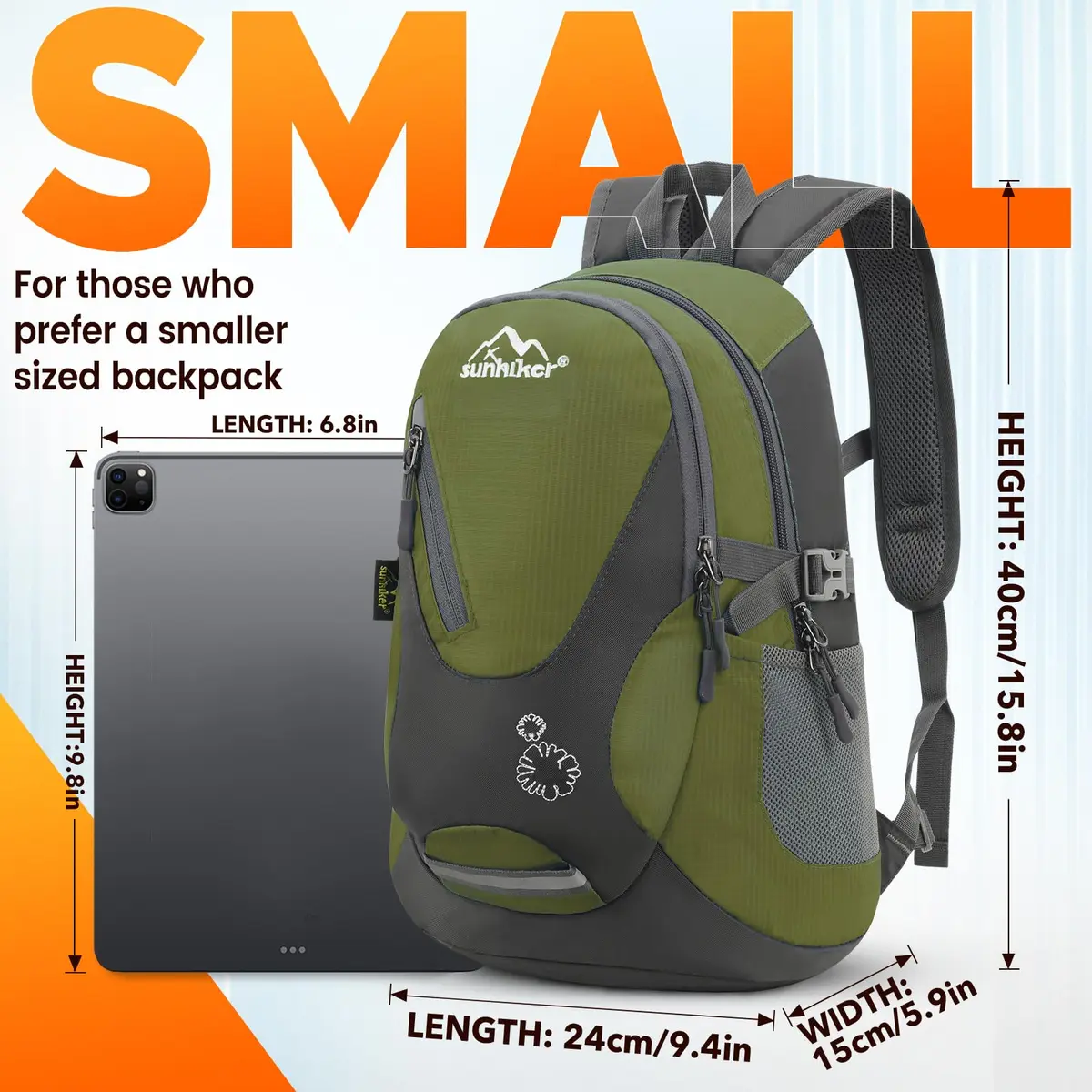 sunhiker Small Hiking Backpack Women Men 20L Lightweight Travel Daypack Waterproof & Breathable - view 4