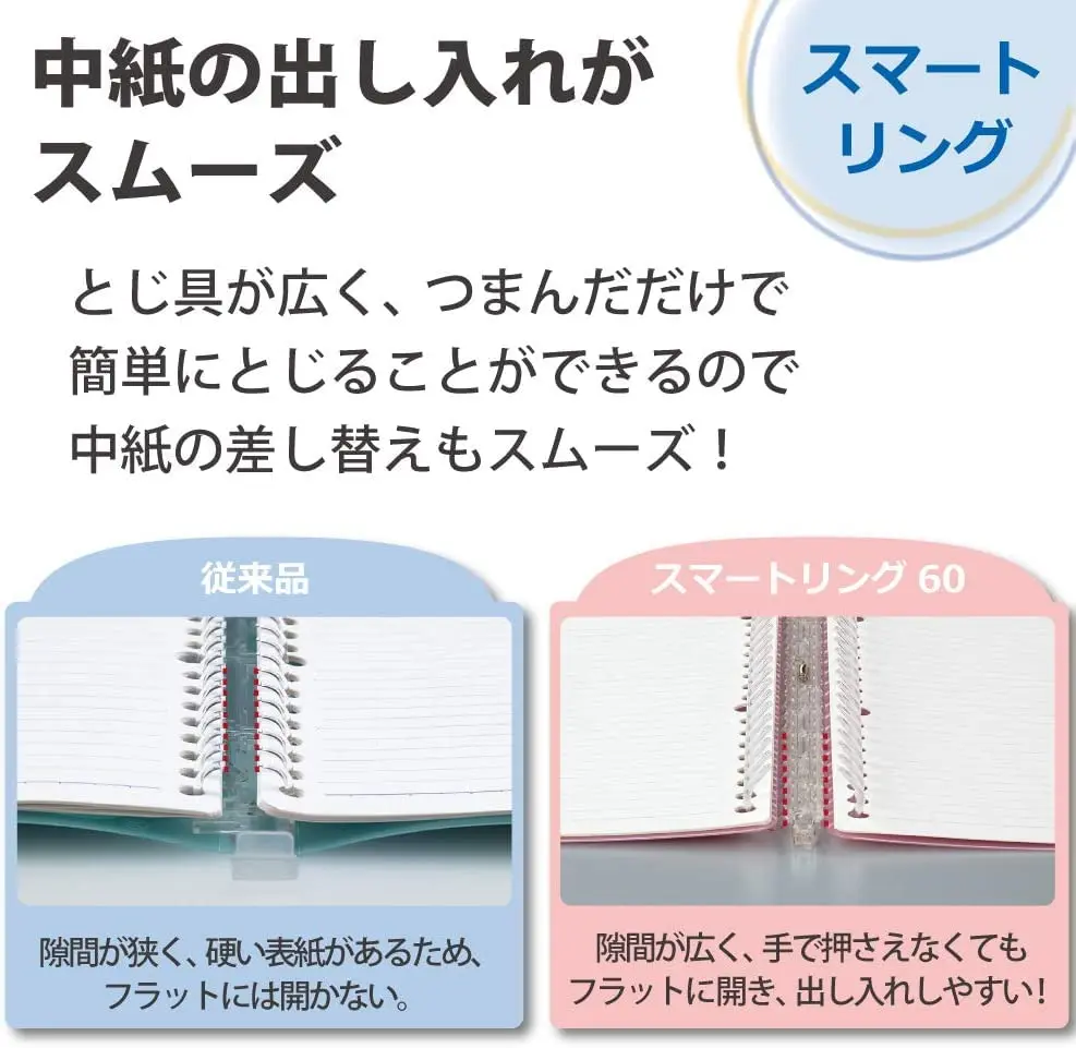 Kokuyo Campus Smart Ring Binder B5 Light Blue 27cm (10.6in) | Slim, Refillable Notebook for Students & Office - view 6