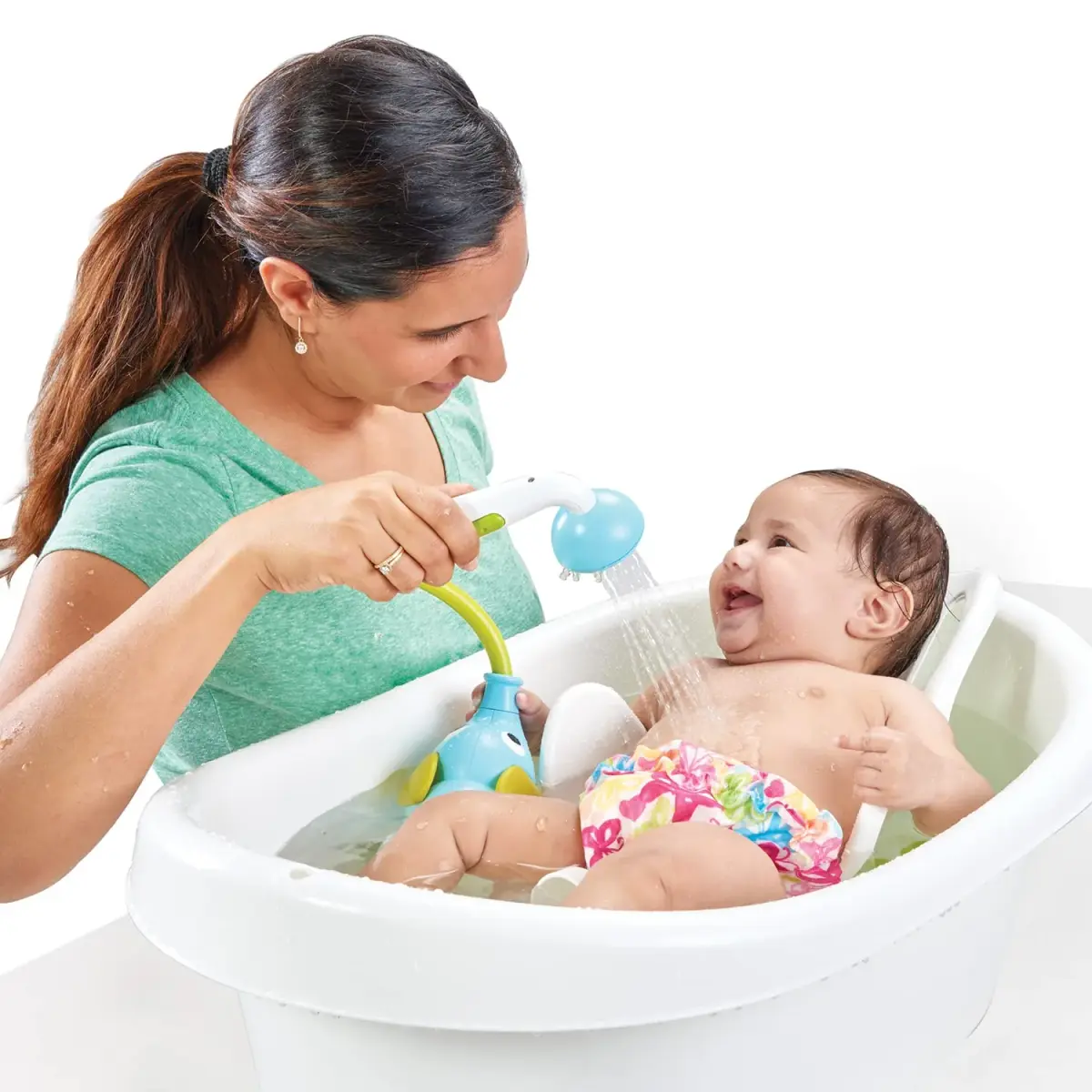 Yookidoo Elephant Baby Bath Shower Head with Water Pump & Trunk Spout Rinser | Safe for Newborns, Infants, Toddlers - view 5