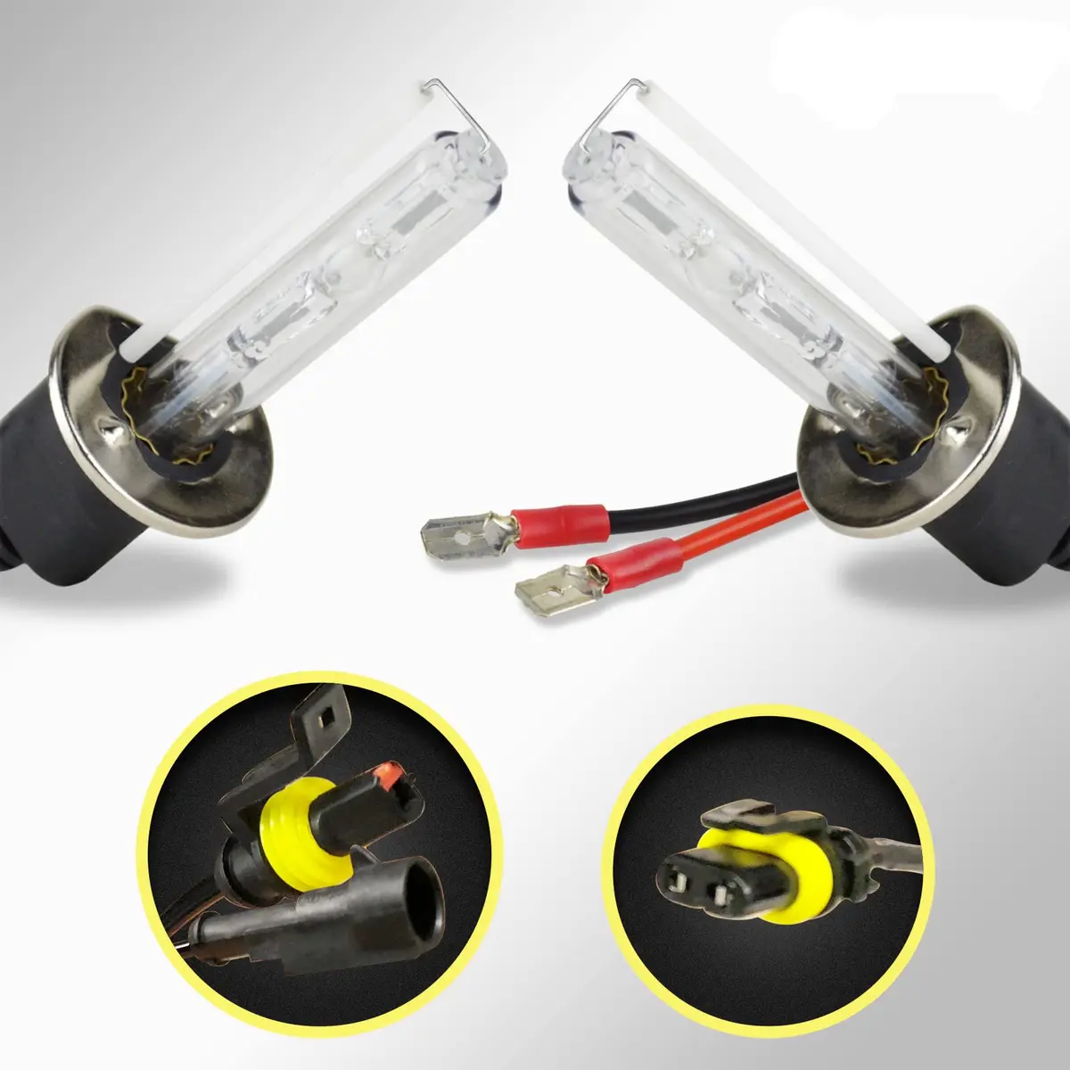 Innovited HID Xenon H1 6000K Diamond White Replacement Bulbs (Pair, 12V 55W) | Brighter Than Halogen - main product image