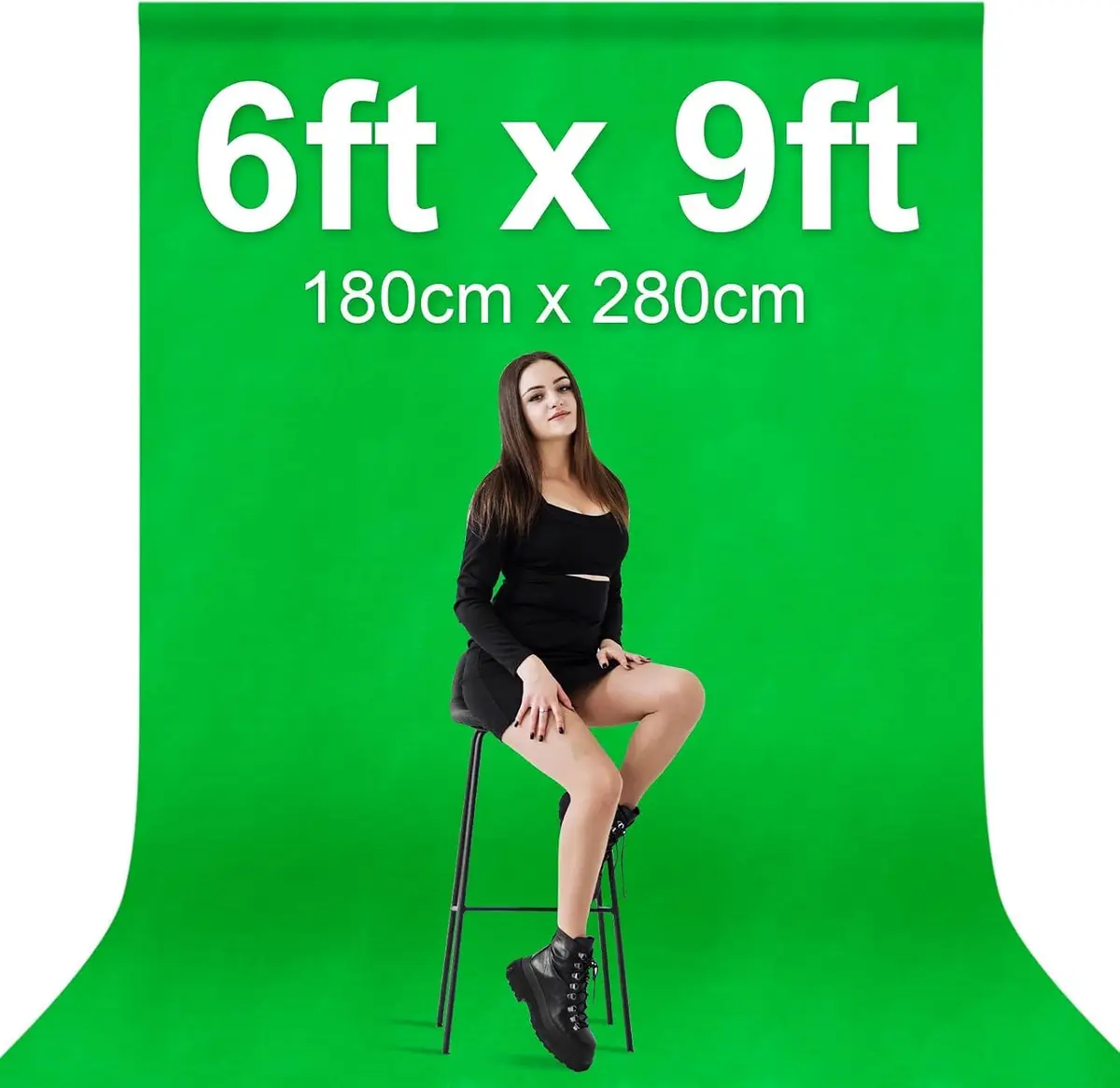 EMART 6x9 Ft Green Screen Backdrop, Photography Greenscreen Background | Seamless Cotton for Chroma Key - view 5