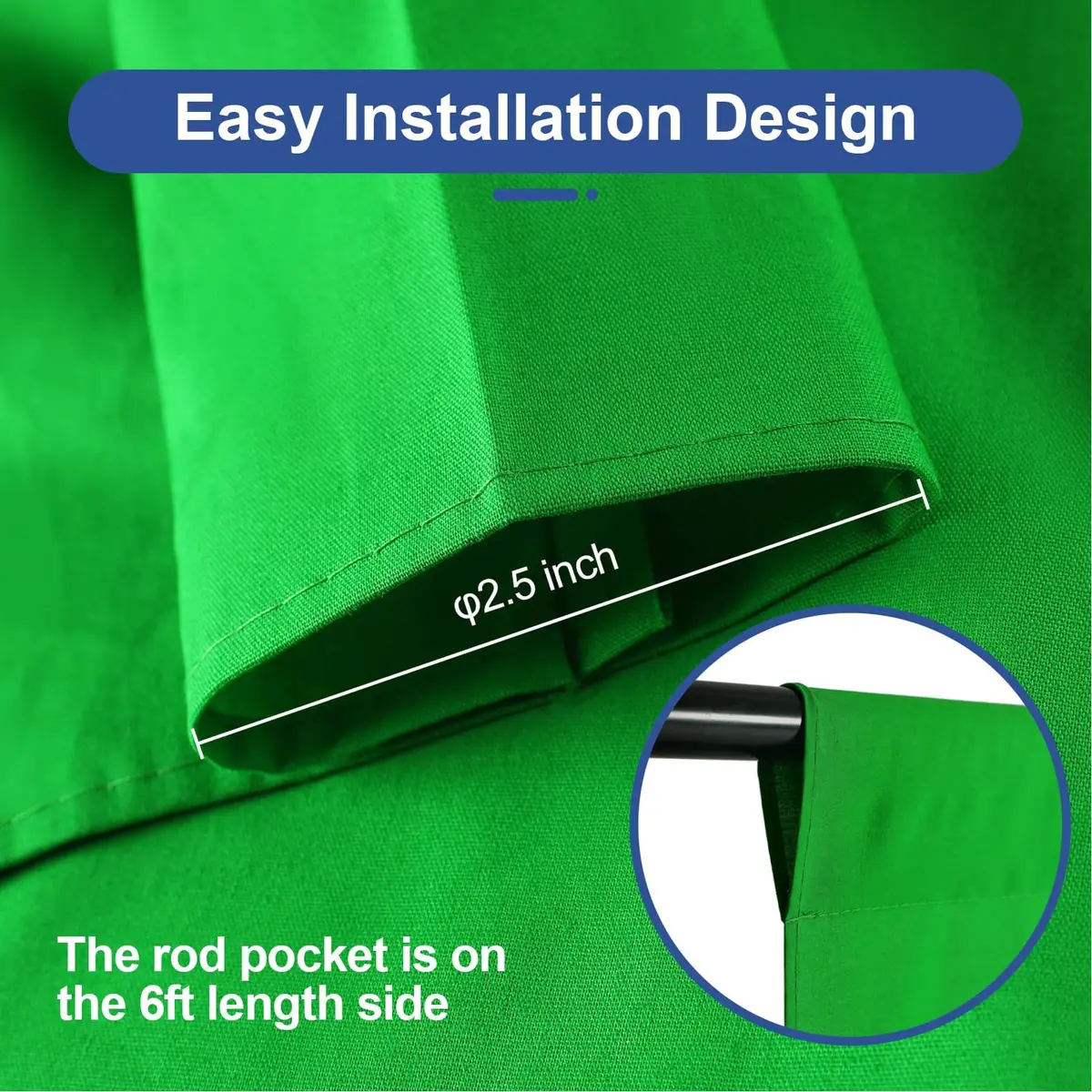 EMART 6x9 Ft Green Screen Backdrop, Photography Greenscreen Background | Seamless Cotton for Chroma Key - view 3