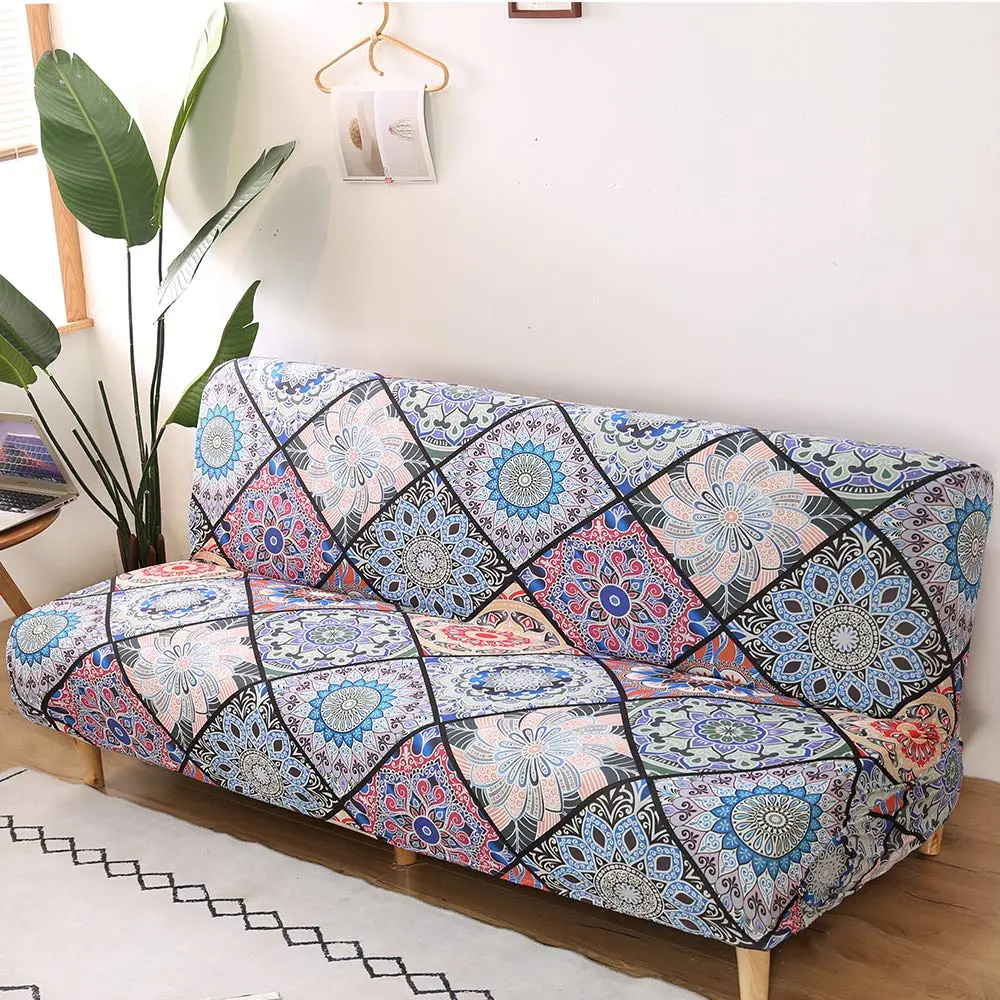 MIFXIN Armless Sofa Cover Futon Slipcover Stretch Spandex Printed Folding Sofa Bed Protector 180-210cm (Colorful Bohemia) - view 9