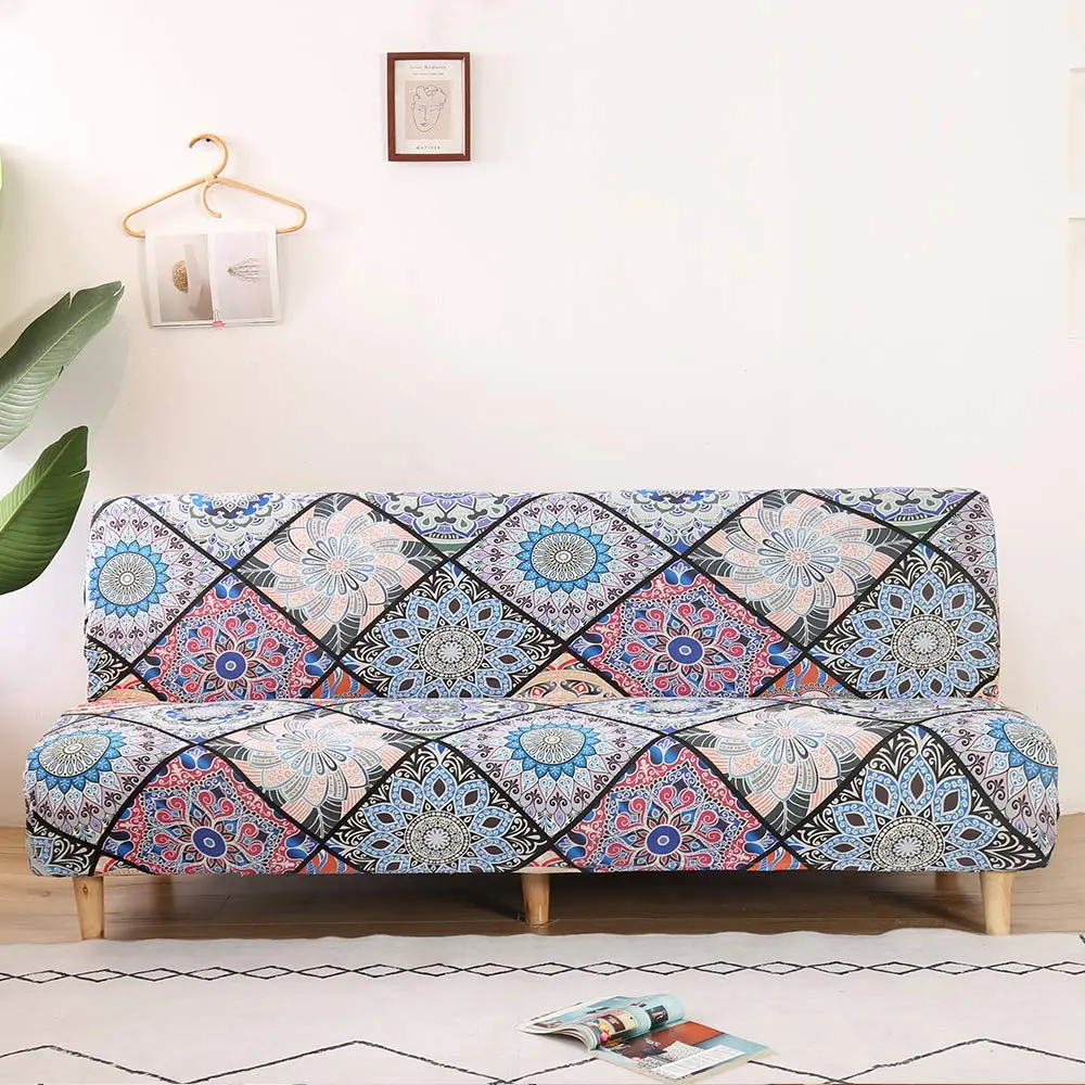 MIFXIN Armless Sofa Cover Futon Slipcover Stretch Spandex Printed Folding Sofa Bed Protector 180-210cm (Colorful Bohemia) - view 2
