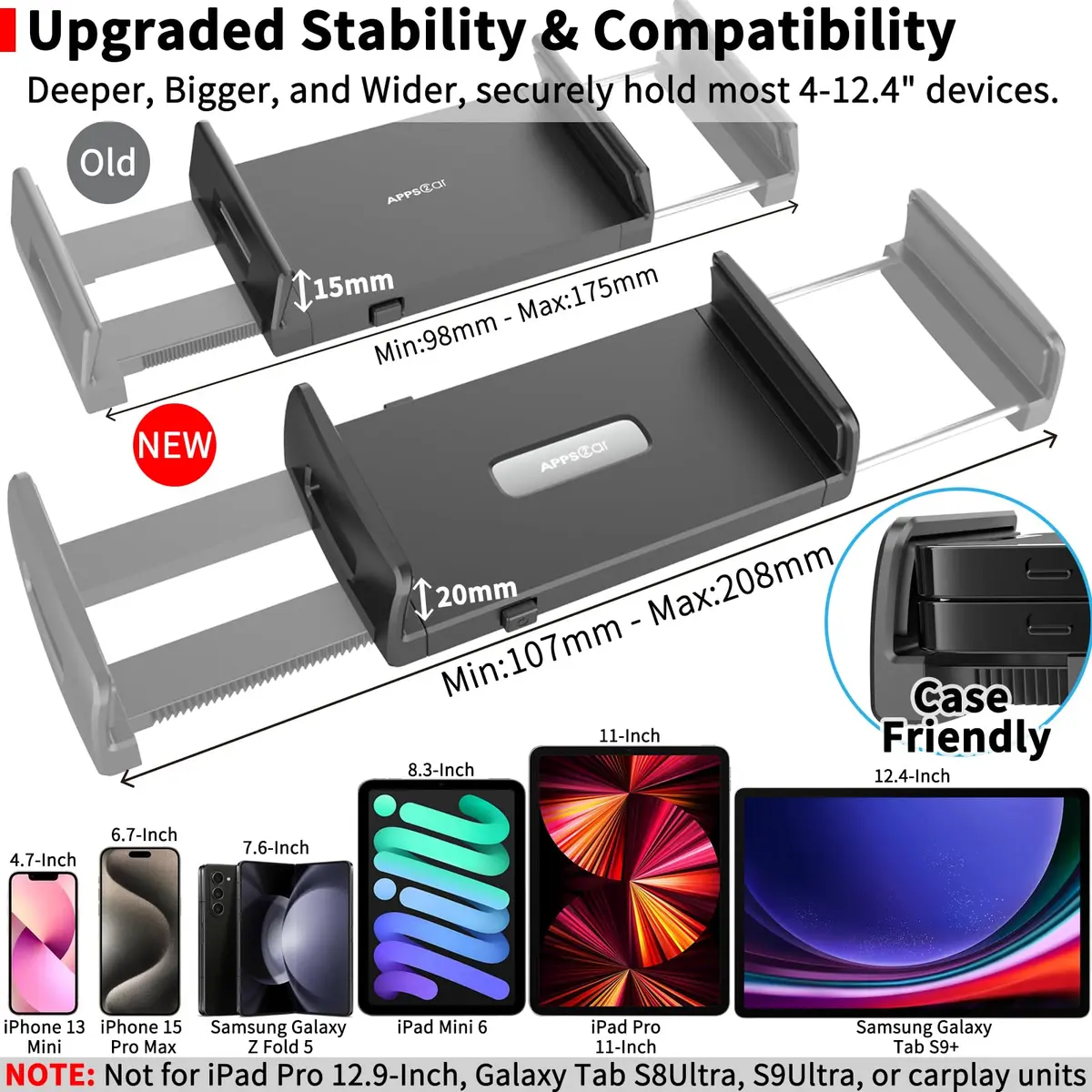 APPS2Car Tablet Car Mount Holder for iPad Truck Holder Long Arm Extension | 13-Inch Flexible Gooseneck - view 6