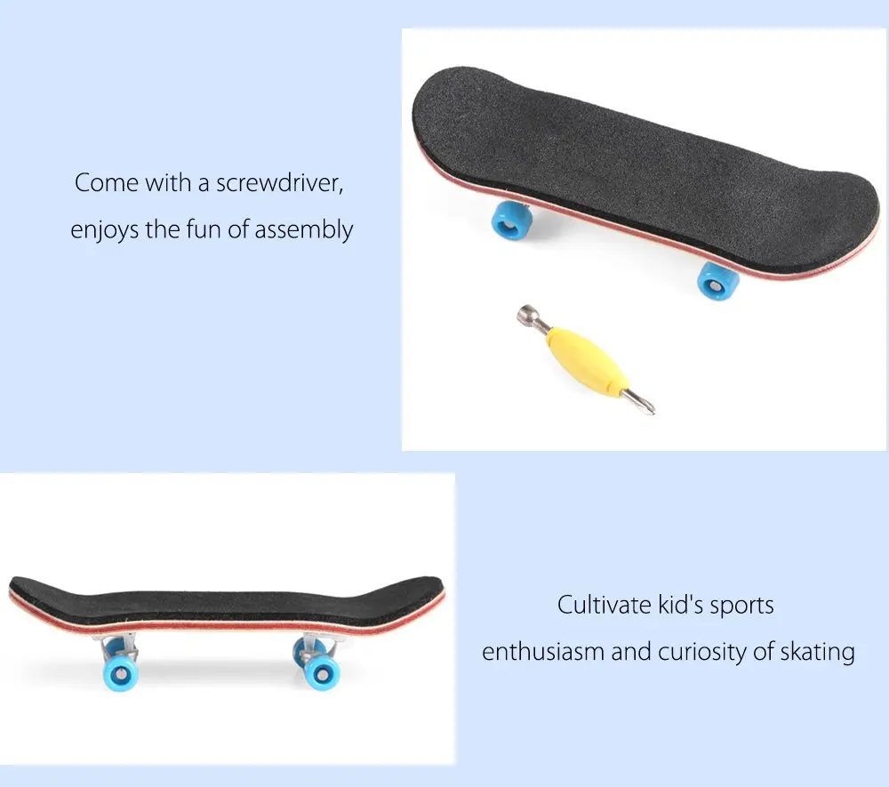 BISOZER Mini Finger Skateboard 9.5cm (3.74") | Wooden Finger Board with Ball Bearings & Foam Grip - view 5