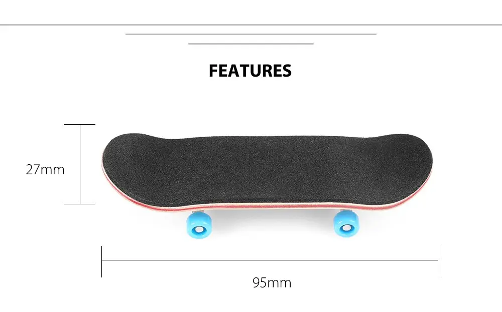 BISOZER Mini Finger Skateboard 9.5cm (3.74") | Wooden Finger Board with Ball Bearings & Foam Grip - view 6