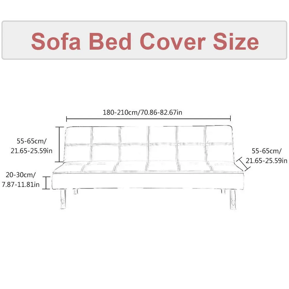 MIFXIN Armless Futon Sofa Cover Grey Feather | Stretch Elastic Folding Sofa Bed Protector 180-210cm (71-82 inch) - view 4