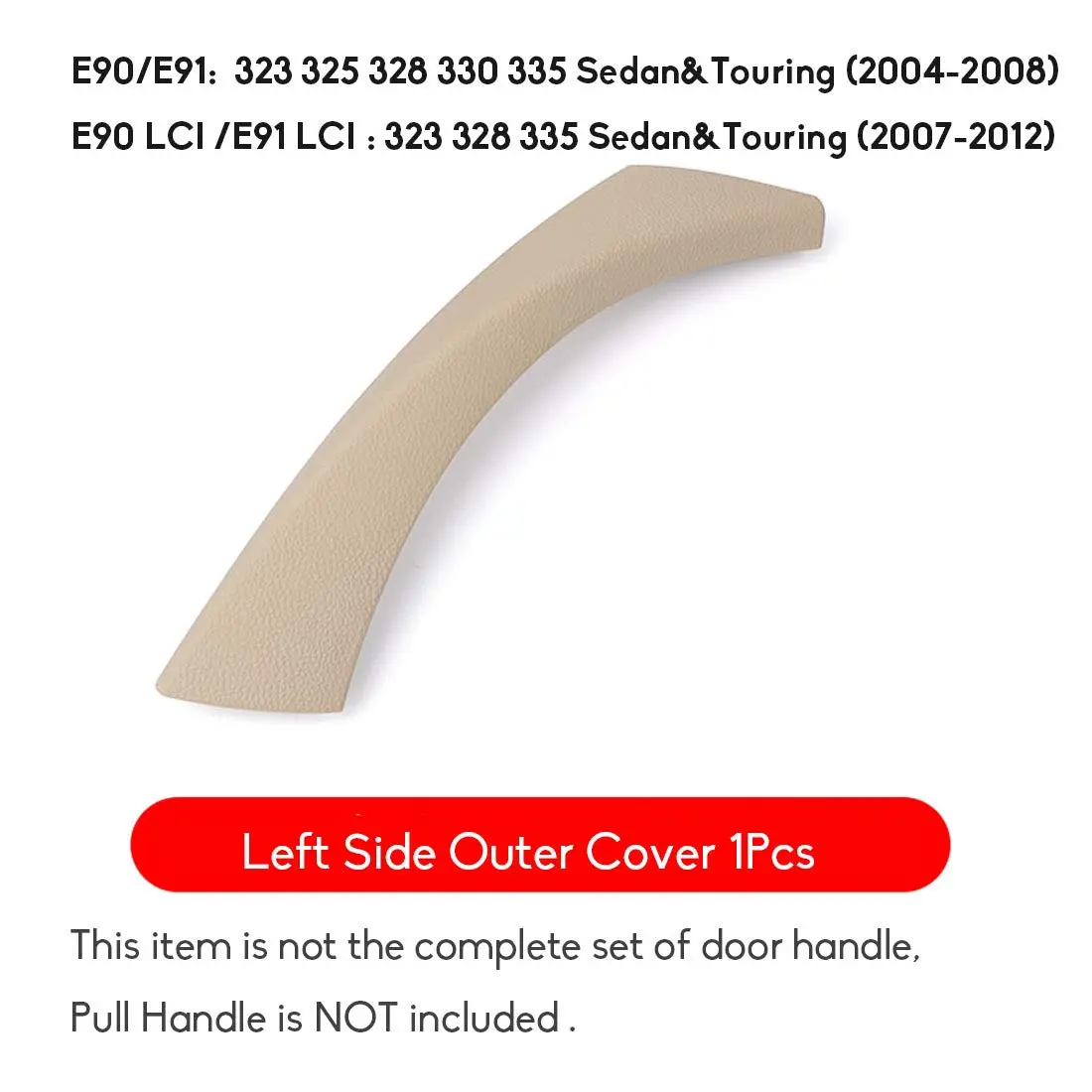 Jaronx Left Side Door Handle Outer Cover for BMW 3 Series E90/E91 | Beige, OEM Fit, Durable - view 3