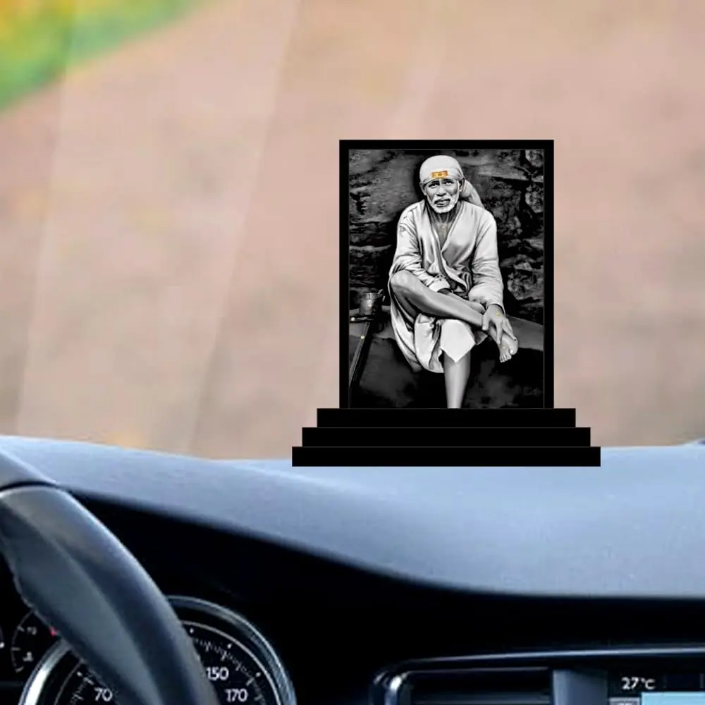 Vprint Sai Baba ji Car Dashboard Idol Figurine Showpiece 10cm (4in) | Religious Home Decor - view 3