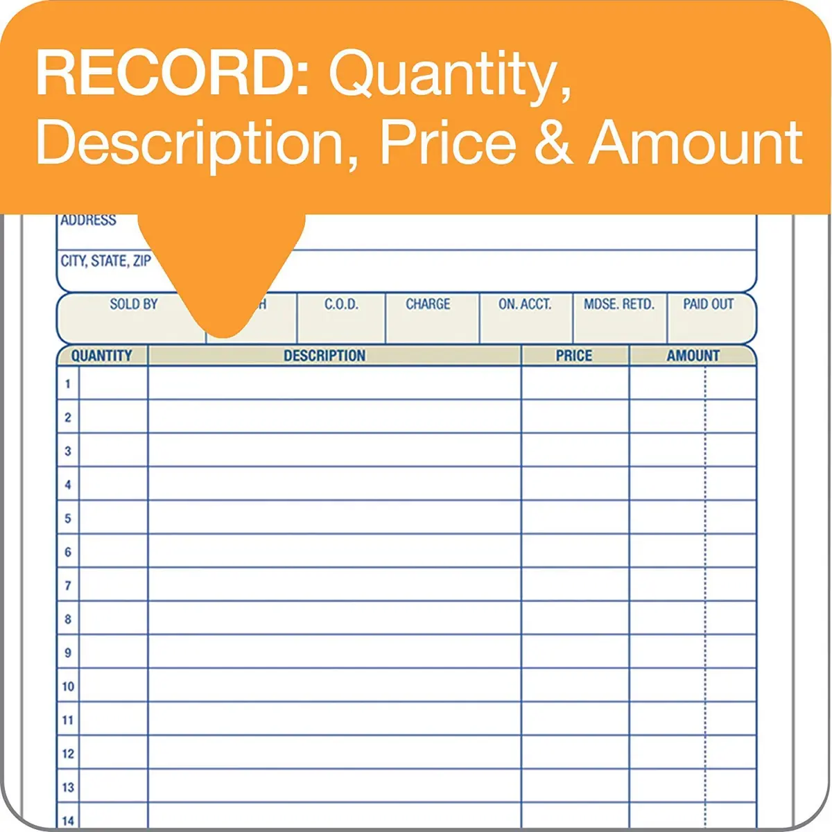 Adams Sales Order Book, 3-Part, Carbonless, White/Canary/Pink, 5-9/16" x 8-7/16" | 50 Sets per Book - view 8