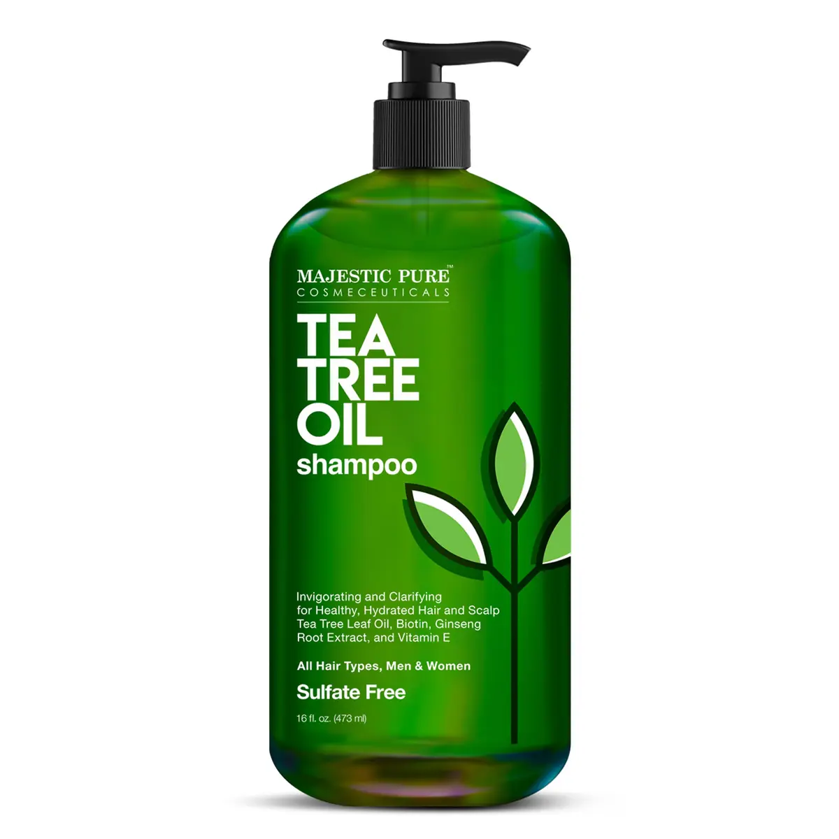 Majestic Pure Tea Tree Shampoo 473ml (16 Fl Oz) | For Dry Itchy Scalp & Hair Health - main product image