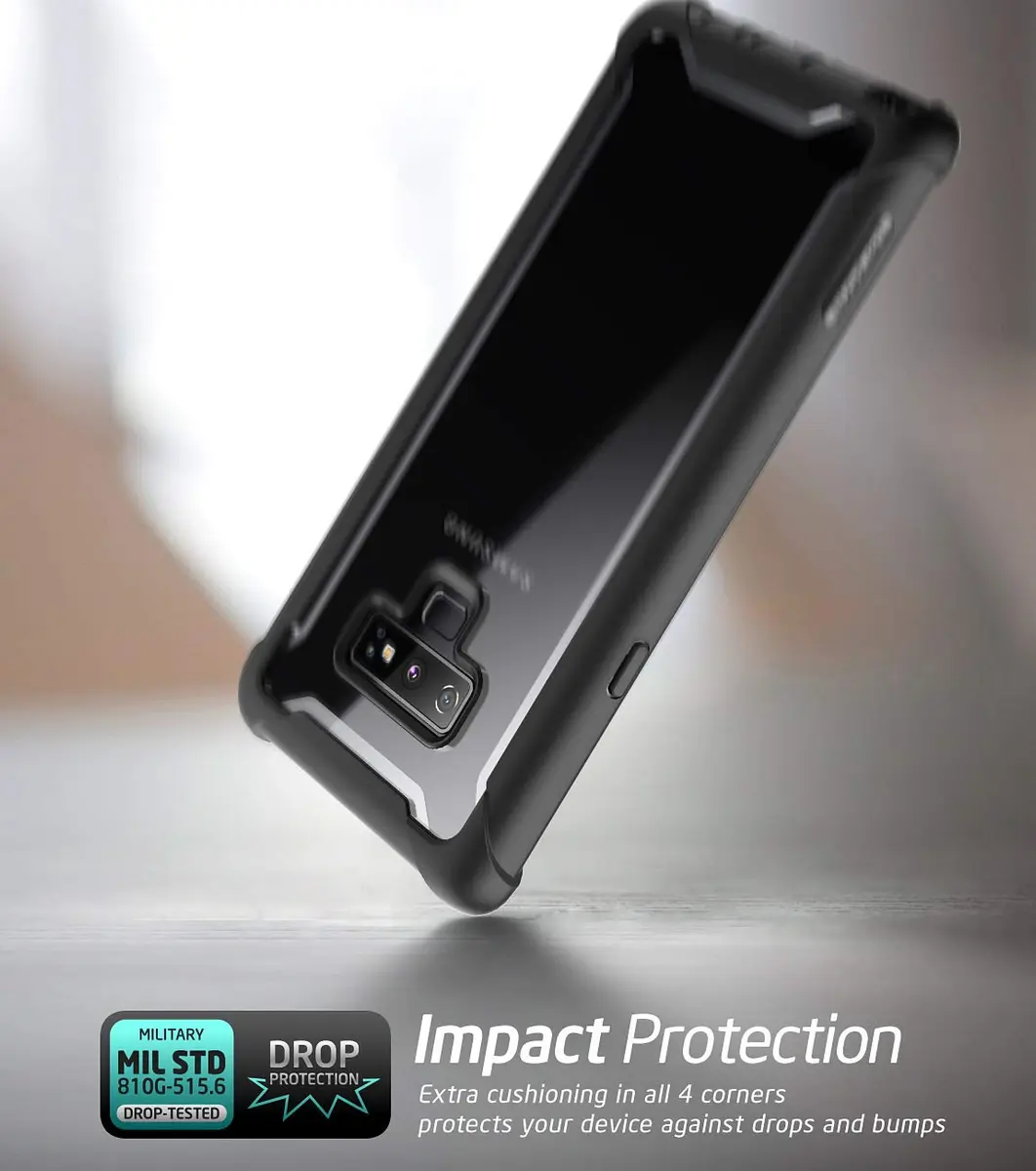 i-Blason Ares Designed for Galaxy Note 9 Case, Full-Body Rugged Clear Bumper with Built-in Screen Protector, Black | Drop & Scratch Resistant - view 3
