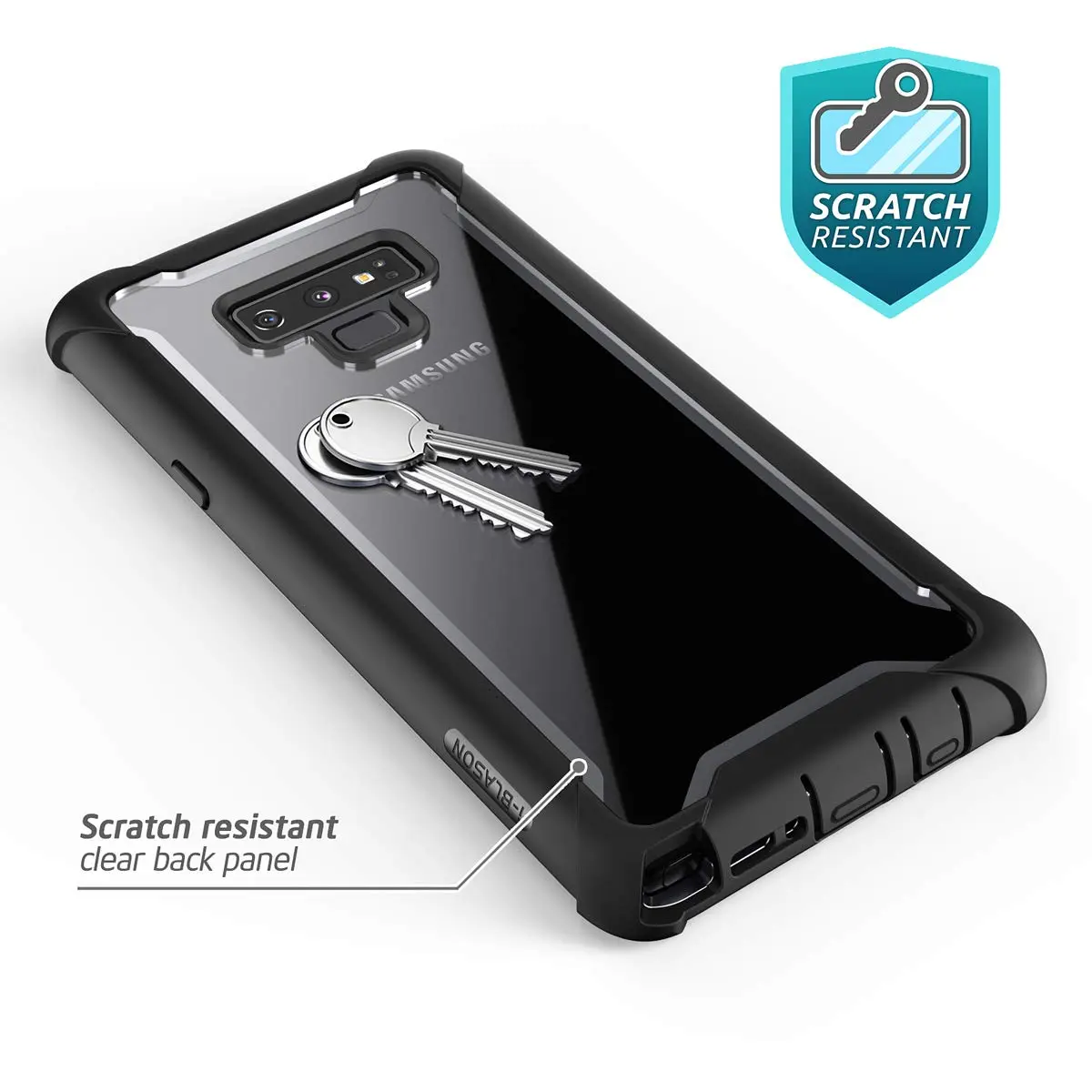 i-Blason Ares Designed for Galaxy Note 9 Case, Full-Body Rugged Clear Bumper with Built-in Screen Protector, Black | Drop & Scratch Resistant - view 4