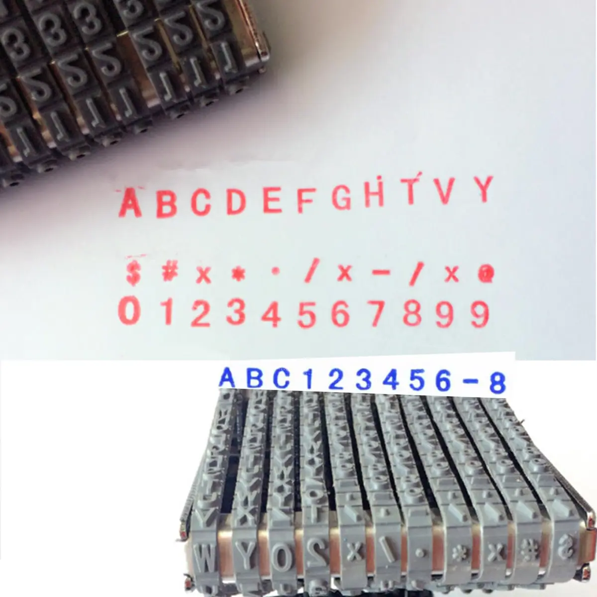 ZENG 11-Digit Adjustable Alphabet Number Stamp, A-Z Alphabet Stamp | 60x4.5mm Imprint, Multicolor - view 7