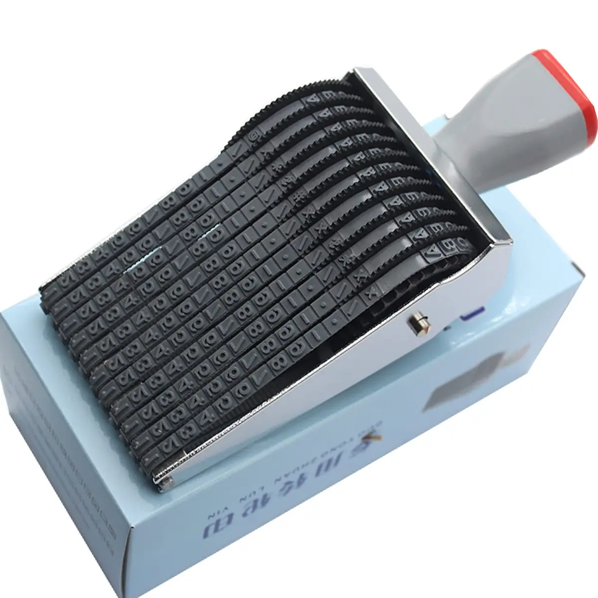 ZENG 11-Digit Adjustable Alphabet Number Stamp, A-Z Alphabet Stamp | 60x4.5mm Imprint, Multicolor - view 10