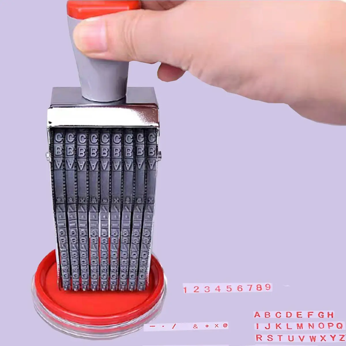 ZENG 9-Digit Adjustable Roller Stamp 46mm x 4.5mm | Multicolor Identity Protection Stamp - view 5