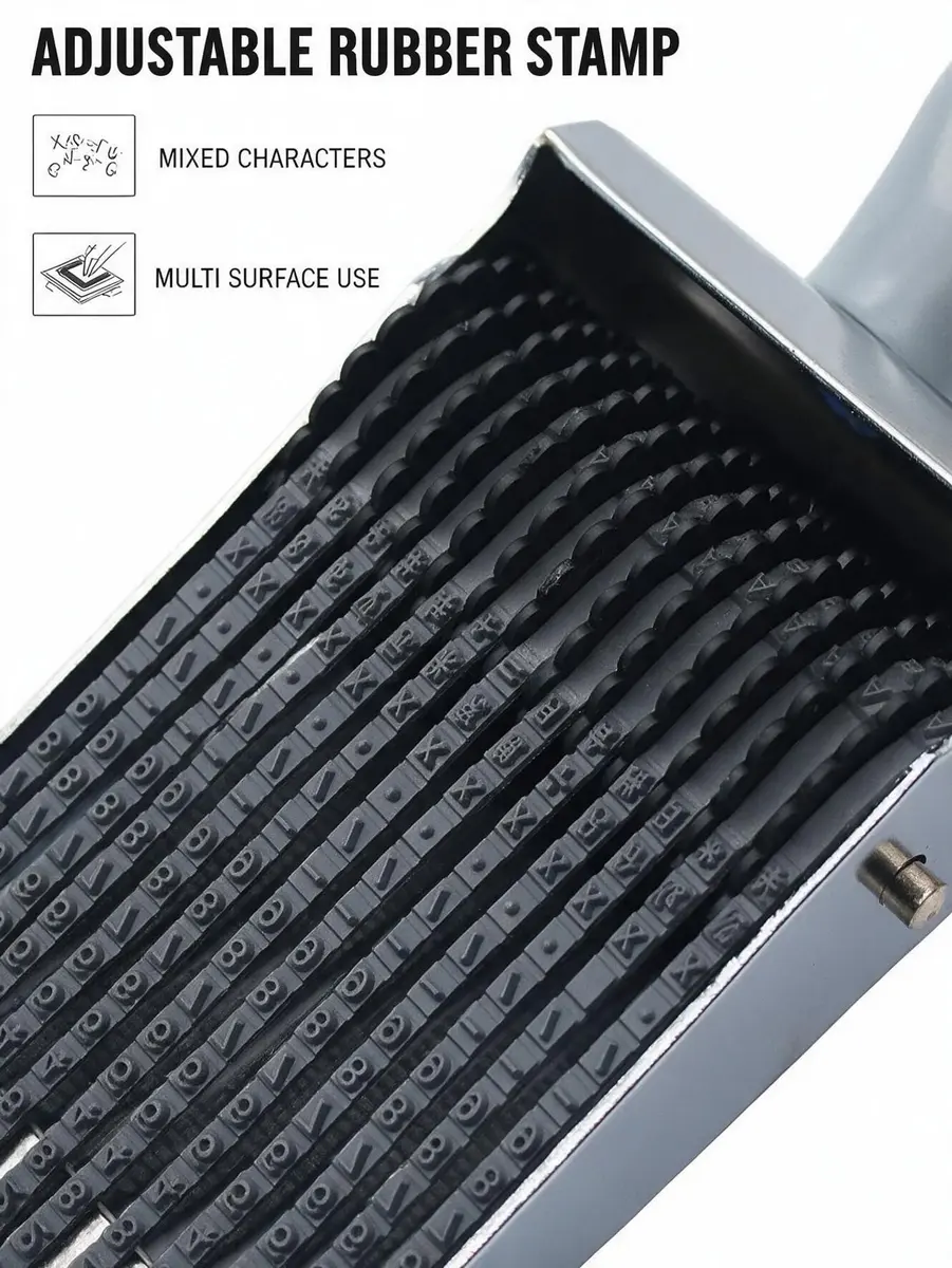ZENG 13-Digit Adjustable Rubber Stamp | Metal, Rubber, Plastic Construction - view 7