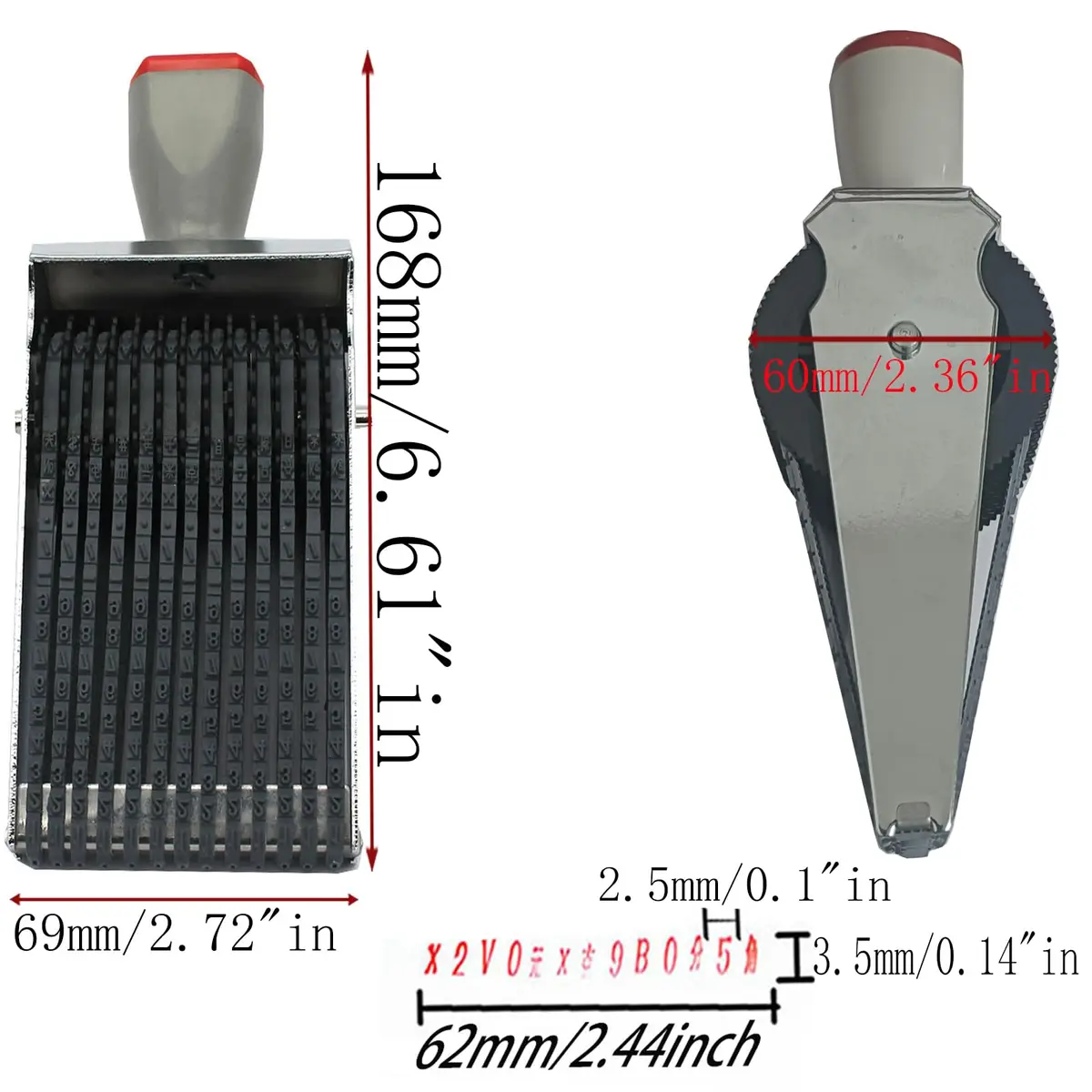 ZENG 13-Digit Adjustable Rubber Stamp | Metal, Rubber, Plastic Construction - view 2