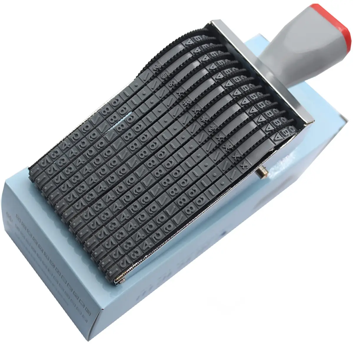 ZENG Adjustable Alphabet Number Roller Stamp with Symbols | 60x4.5mm Imprint, Multi-Surface Compatible - view 7