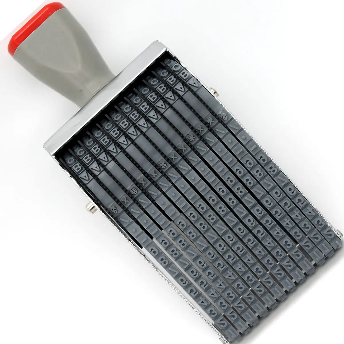 ZENG Adjustable Alphabet Number Roller Stamp with Symbols | 60x4.5mm Imprint, Multi-Surface Compatible - view 9