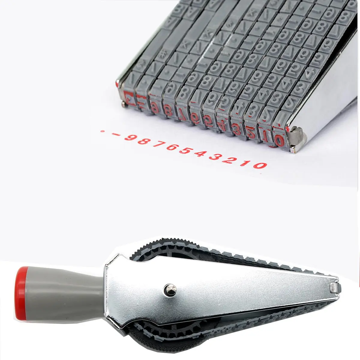 ZENG Adjustable Alphabet Number Roller Stamp with Symbols | 60x4.5mm Imprint, Multi-Surface Compatible - view 4