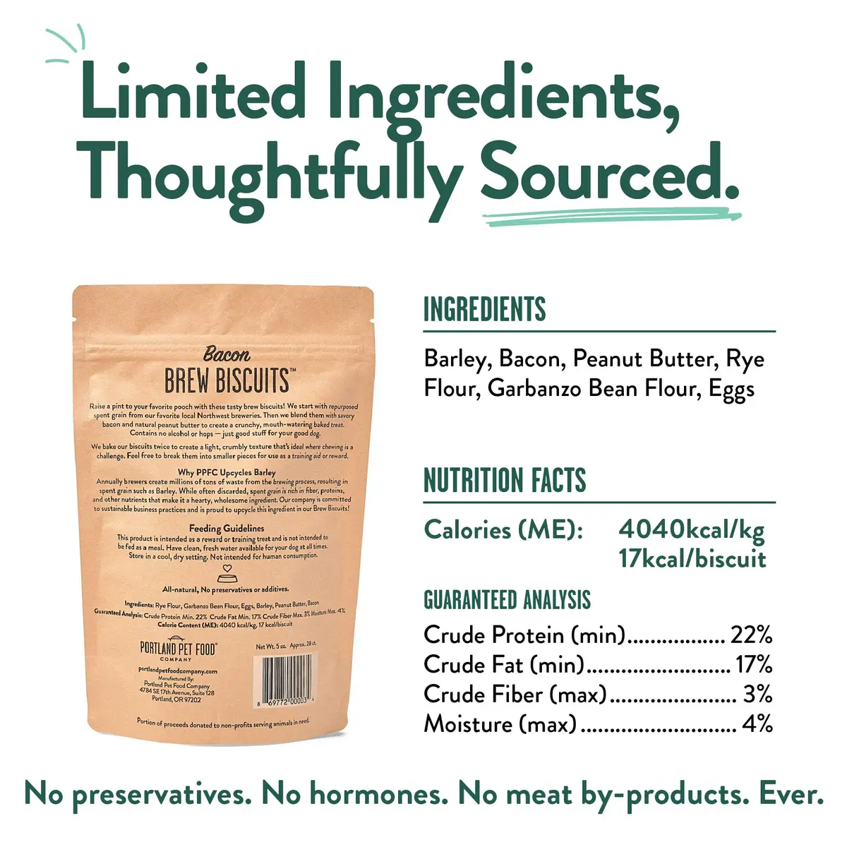 CRAFTED BY HUMANS LOVED BY DOGS Brew Biscuits, Crunchy Bacon Dog Treats, 5 oz | Natural, Human-Grade, USA-Sourced - view 8