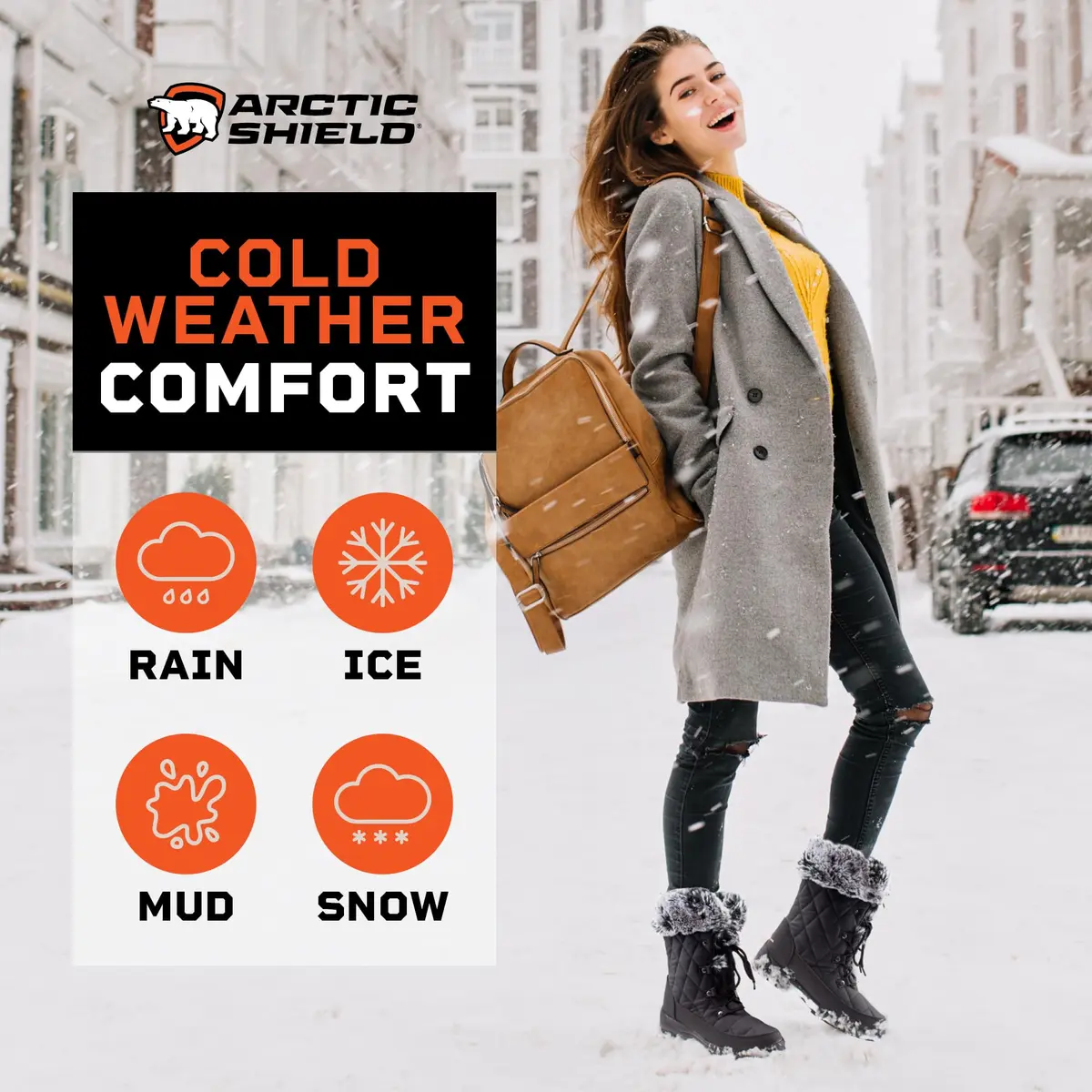 ArcticShield Faux Fur Womens Snow Boots - Waterproof, Heat Retain Technology, -20°F | Dual Style Fur Collar, Memory Foam Insoles - view 5