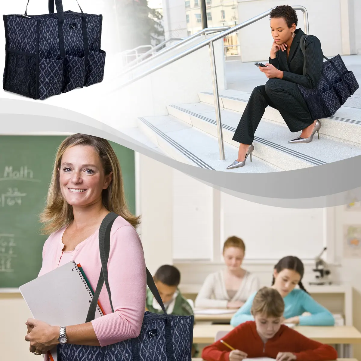 Pursetti Large Utility Tote with Pockets & Compartments | Stylish Organizer for Women & Professionals - view 2