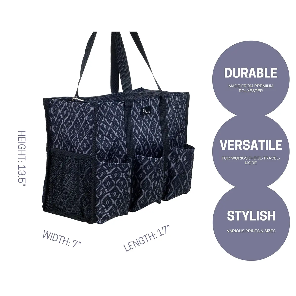 Pursetti Large Utility Tote with Pockets & Compartments | Stylish Organizer for Women & Professionals - view 3