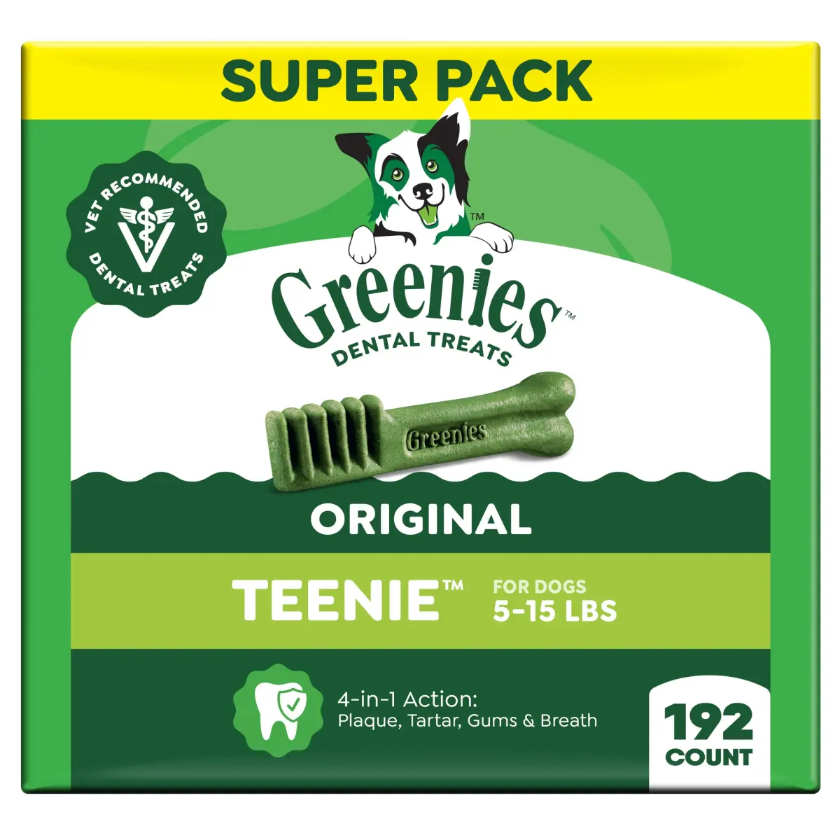 Greenies Teenie Original Natural Dental Dog Treats, Chicken, 192 Count (Pack of 1) | Vet-Recommended for Small Dogs 5-15 lbs - main product image