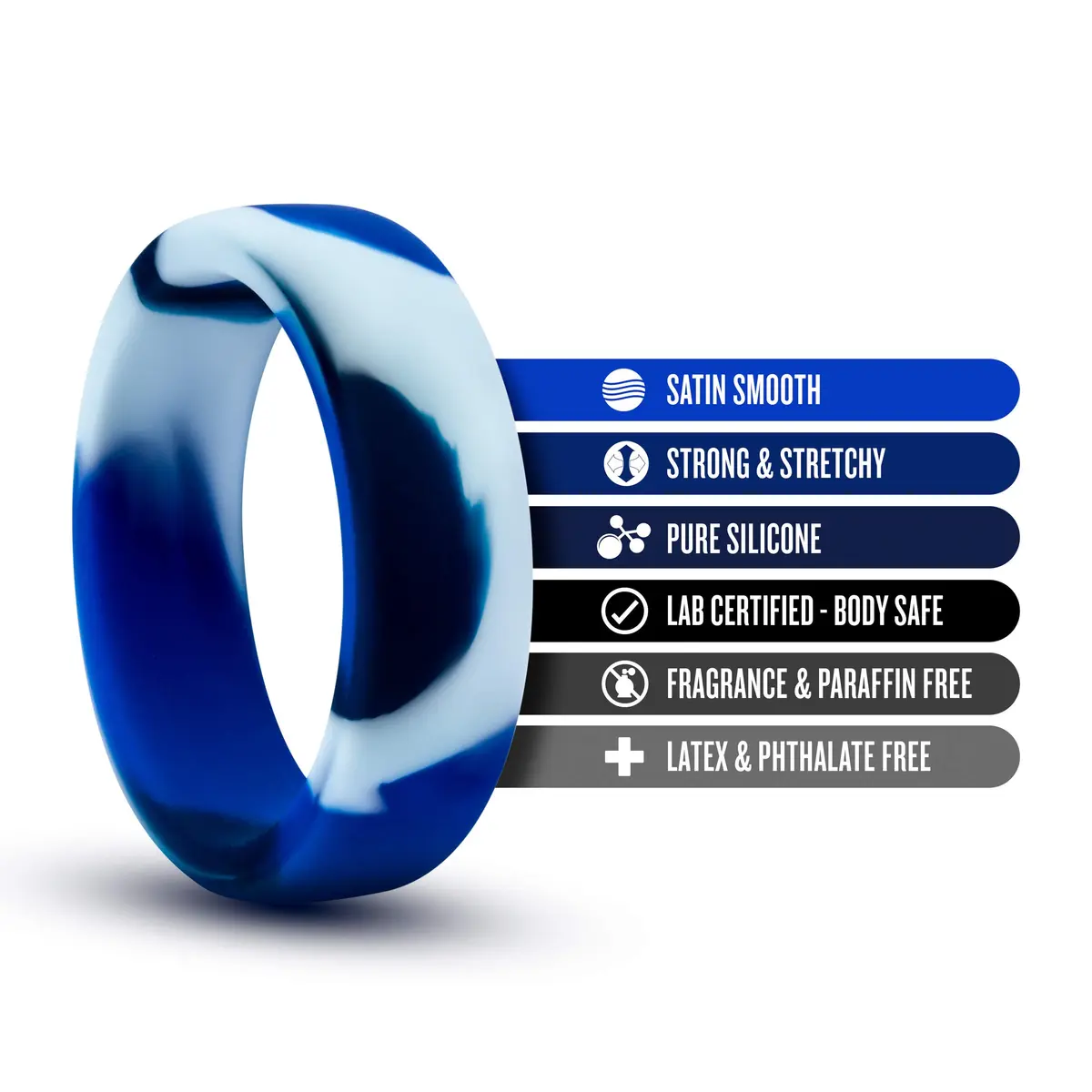 Blush Novelties Performance Puria Silicone Cock Ring 1.5" Wide | Enhances Girth & Hard Erections - view 2