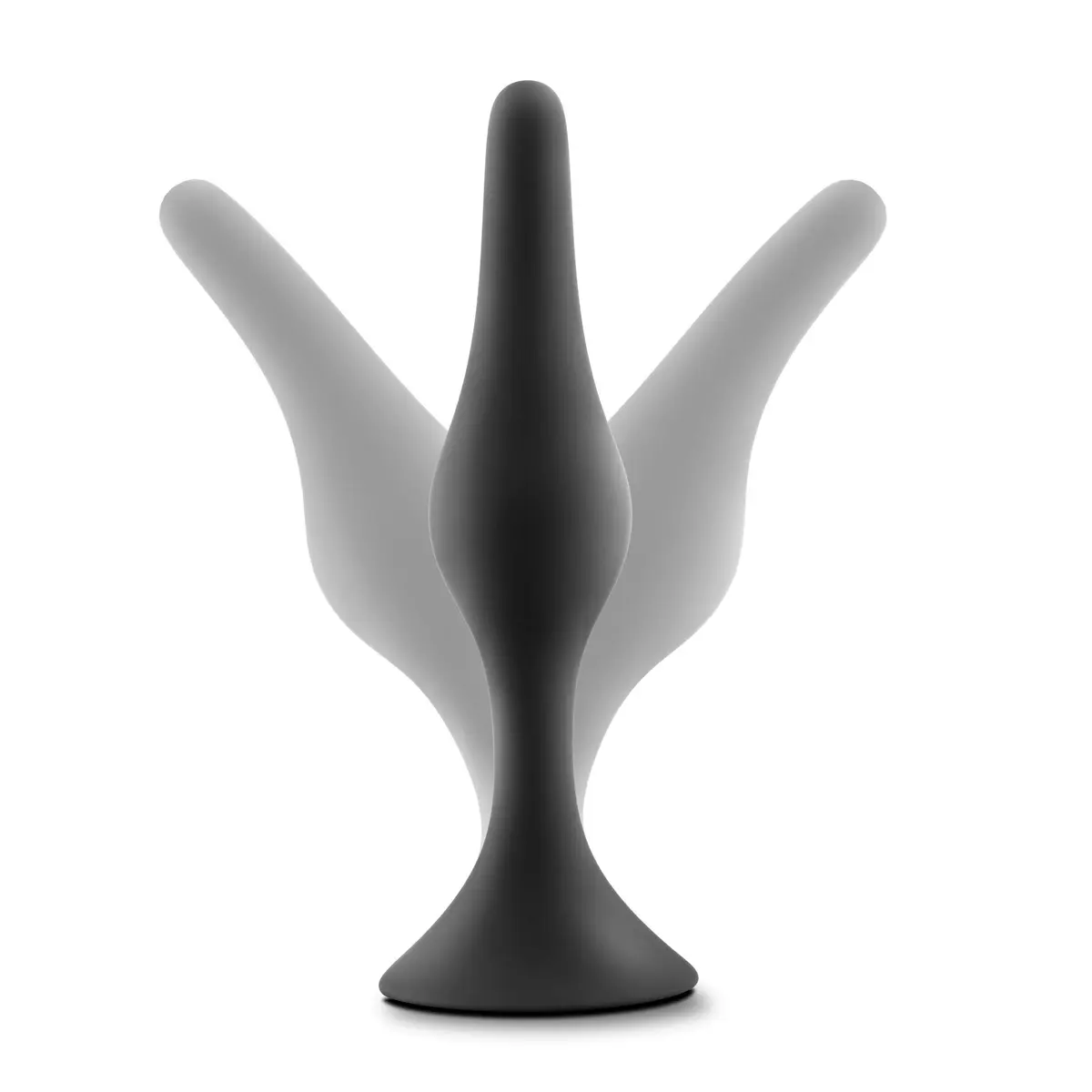 Blush Novelties Luxe Silicone Butt Plug Kit - Anal Training Set for Beginners & Advanced Users - Soft, Tapered Heads - Satin Smooth - Suction Cup Base - Pleasurable Sex Toys for Women Men Couple - Black - view 4