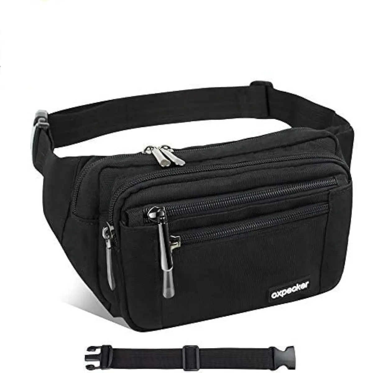 Oxpecker Waist Pack Bag with Extended Band, 22.86cm x 6.99cm x 12.99cm (9 x 2.75 x 5.12 inches) | 5 Pockets, Water-Resistant Nylon - main product image