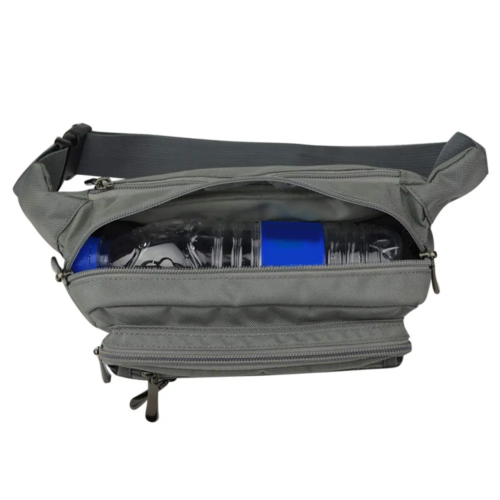 Oxpecker Waist Pack Bag Gray 21.59 cm x 6.99 cm x 13 cm | 5 Pockets, Water-Resistant, Adjustable Strap - view 3