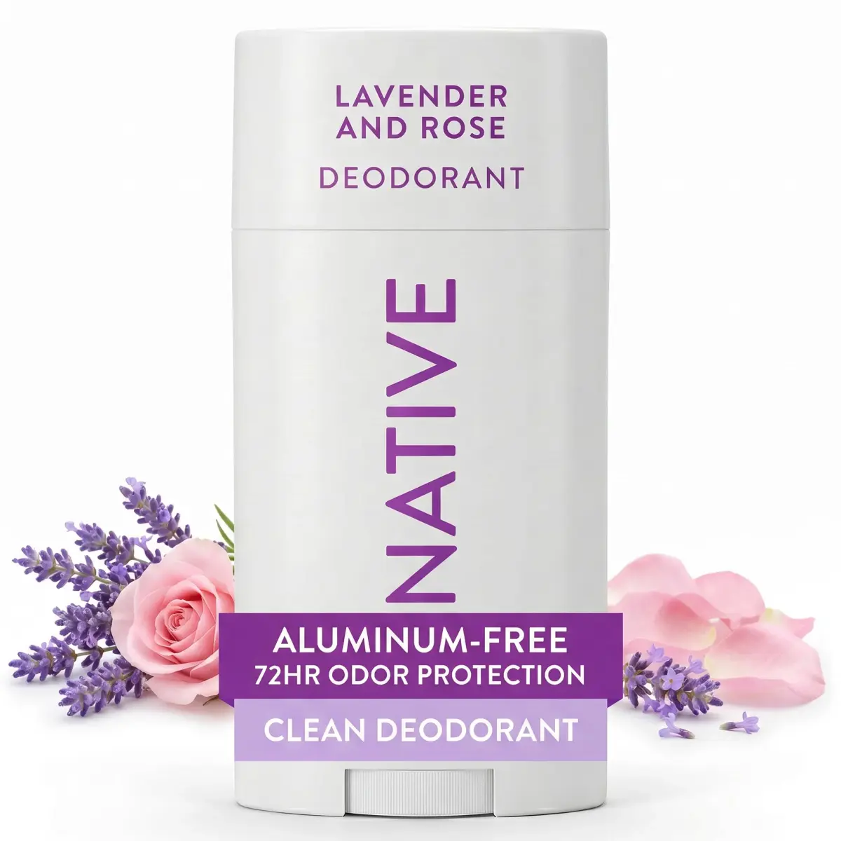 Native Natural Deodorant Lavender & Rose 75g (2.65oz) | 72-Hour Odor Control - main product image