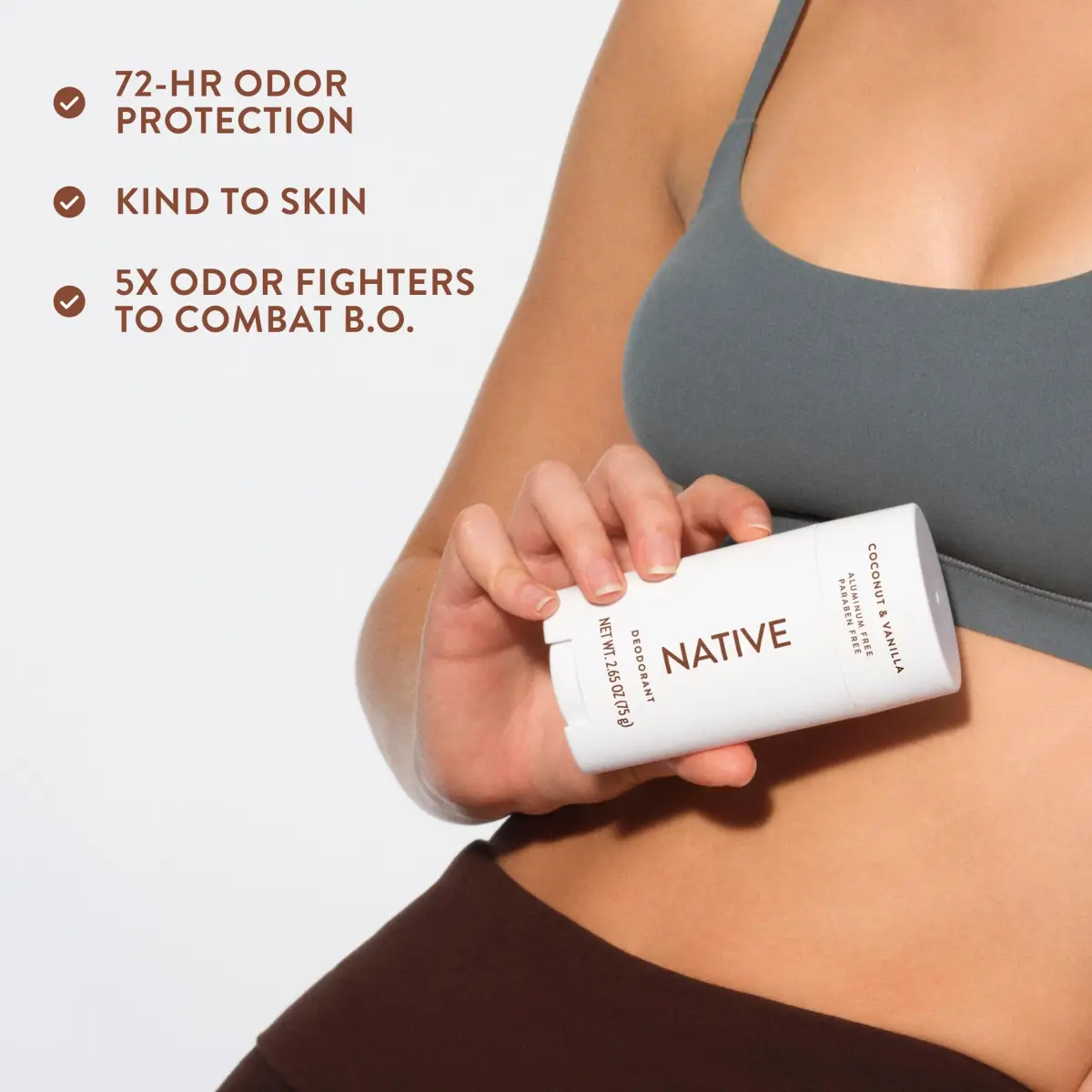 Native Coconut & Vanilla Deodorant Stick 75g (2.65oz) | 72-Hour Odor Control - view 7