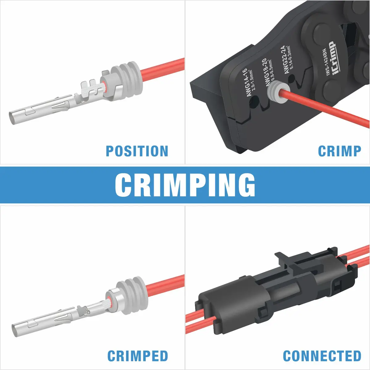 IWISS iCrimp Weather Pack Crimp Tool for AWG 24-14 | Complete OEM Connector Assembly - view 4