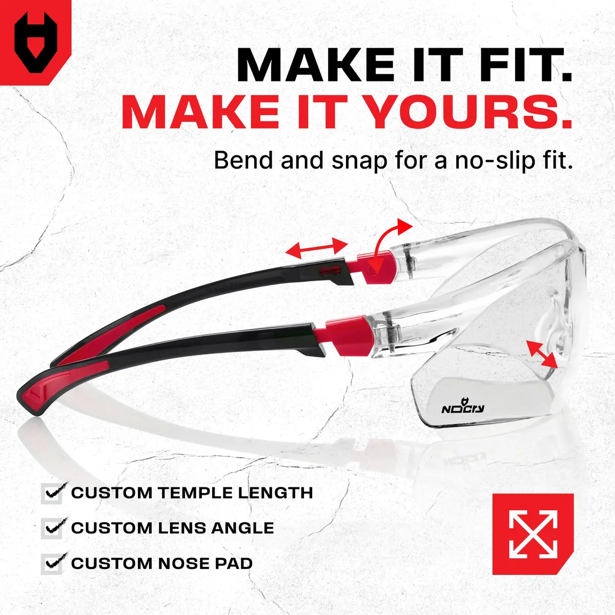 NoCry Clear Safety Glasses with Anti-Fog & Scratch Resistant Lenses | ANSI Z87 Certified Protective Eyewear - view 5